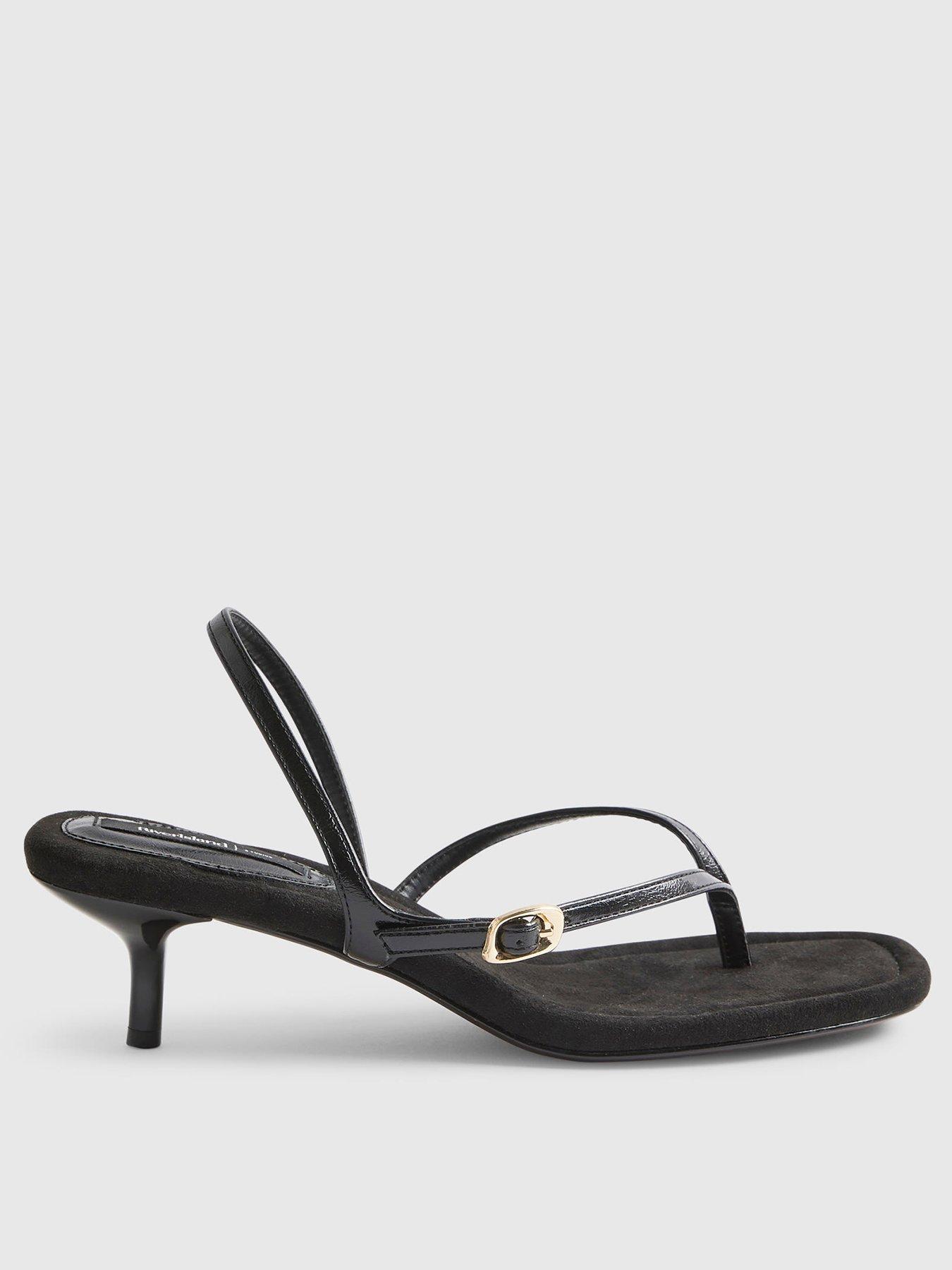 Image 1 of 4 of River Island Toe Thong Heeled Sandals