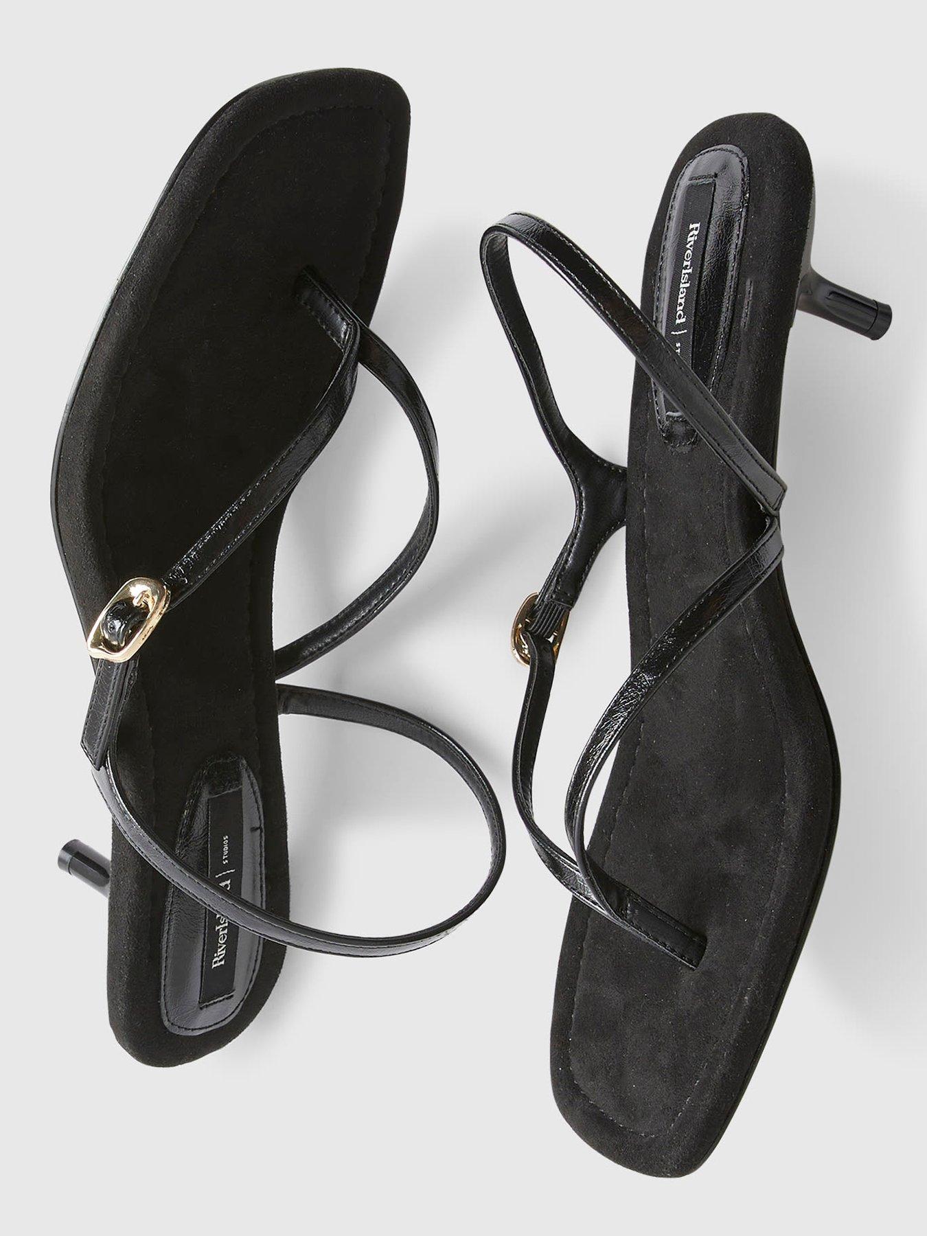 Image 4 of 4 of River Island Toe Thong Heeled Sandals