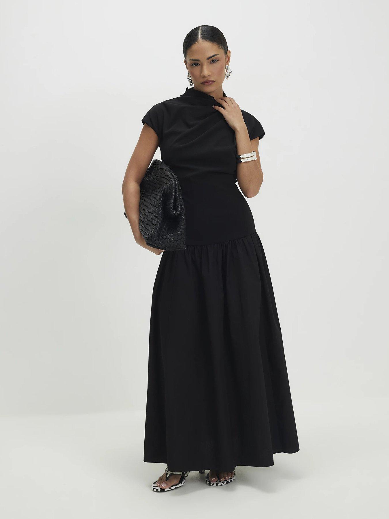 River Island Petite Short Sleeve Hybrid Maxi Dress