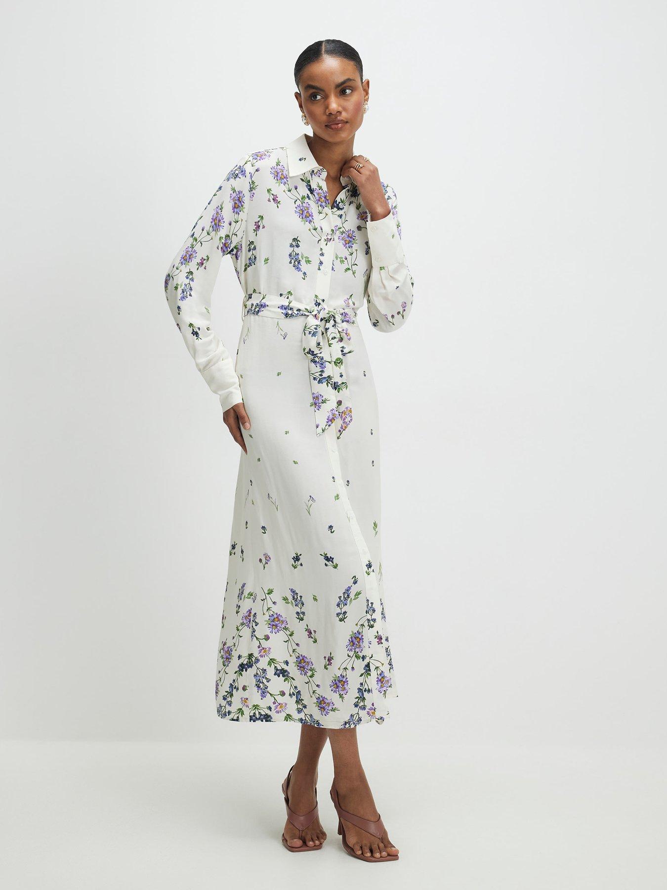 River Island Floral Midi Shirt Dress