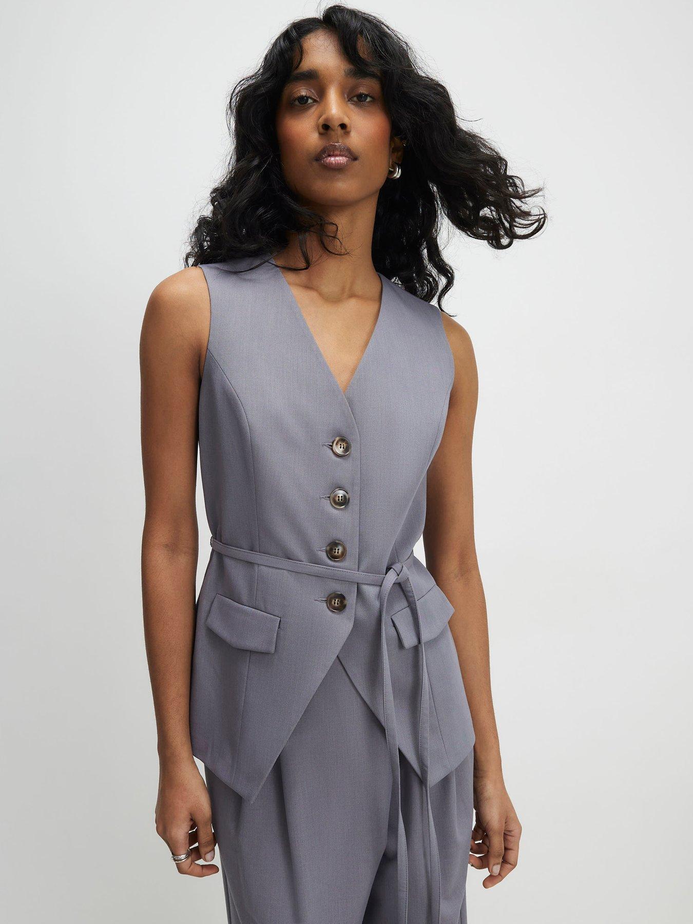 River Island Sleeveless Tie Detail Waistcoat