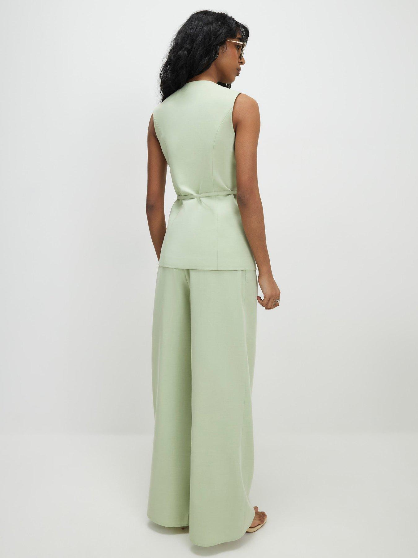 Image 2 of 4 of River Island Wrap Detail Wide Leg Trousers