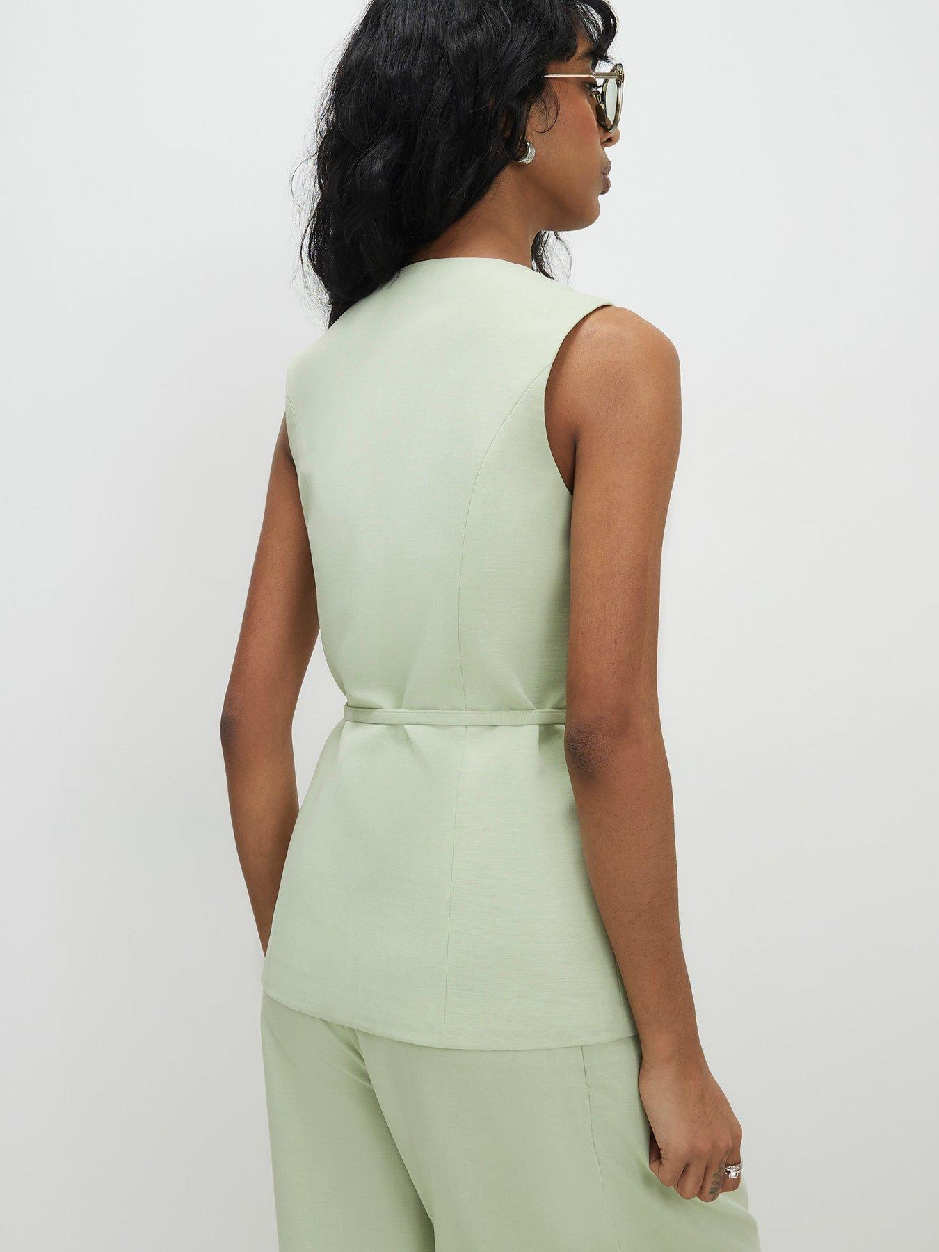 Image 2 of 4 of River Island Sleeveless Tie Detail Waistcoat