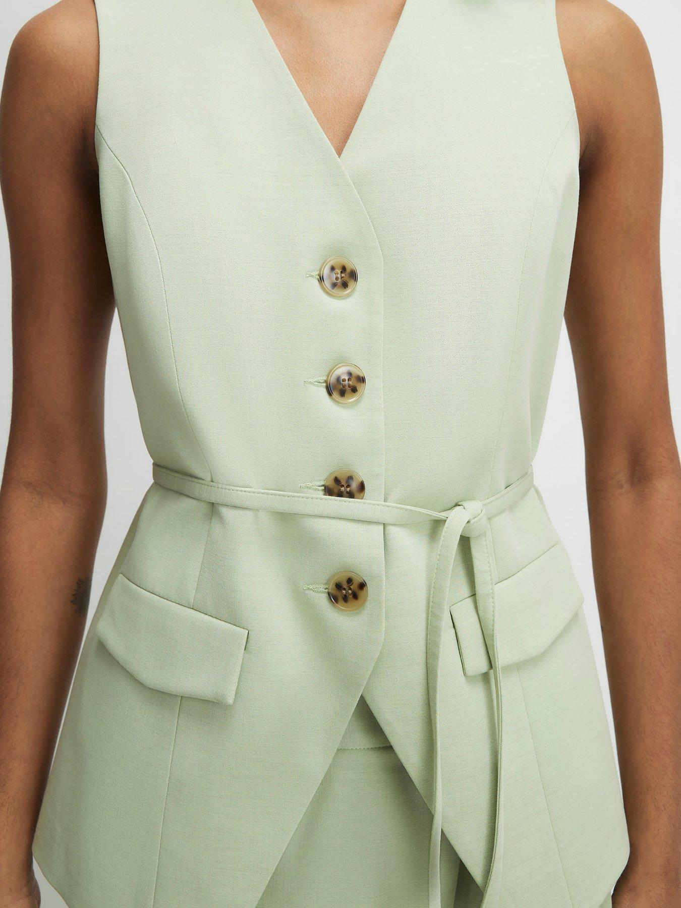 Image 4 of 4 of River Island Sleeveless Tie Detail Waistcoat