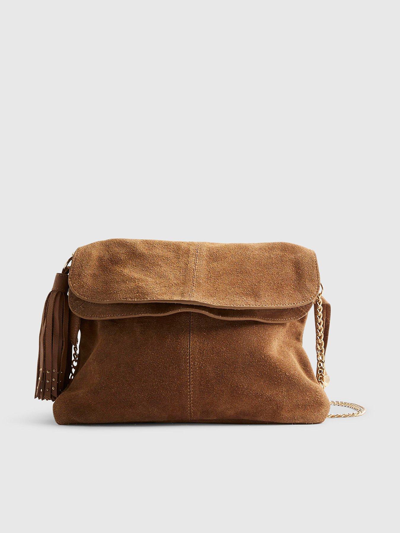 Image 1 of 5 of River Island Suede Tassel Chain Shoulder Bag