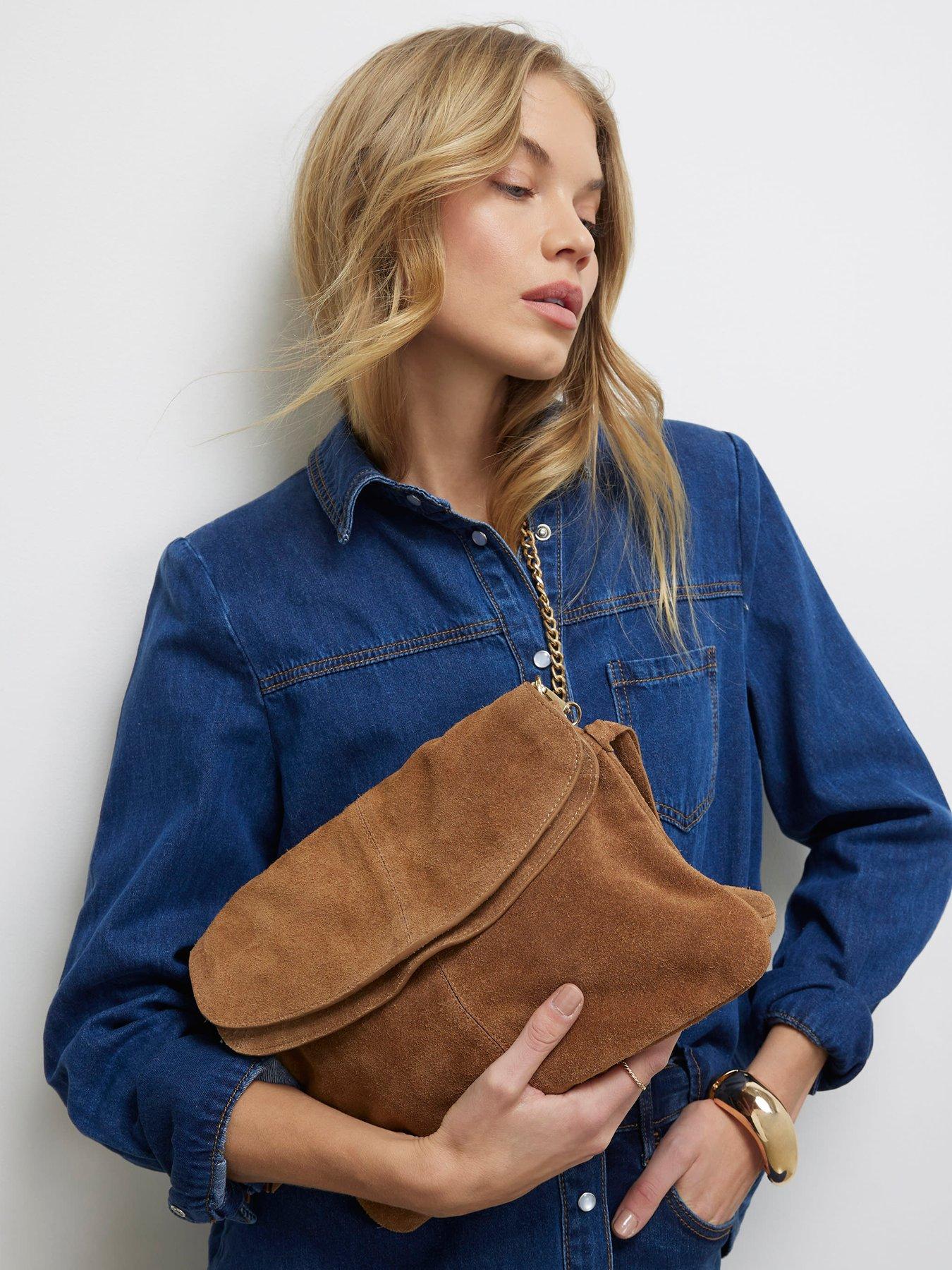 Image 2 of 5 of River Island Suede Tassel Chain Shoulder Bag