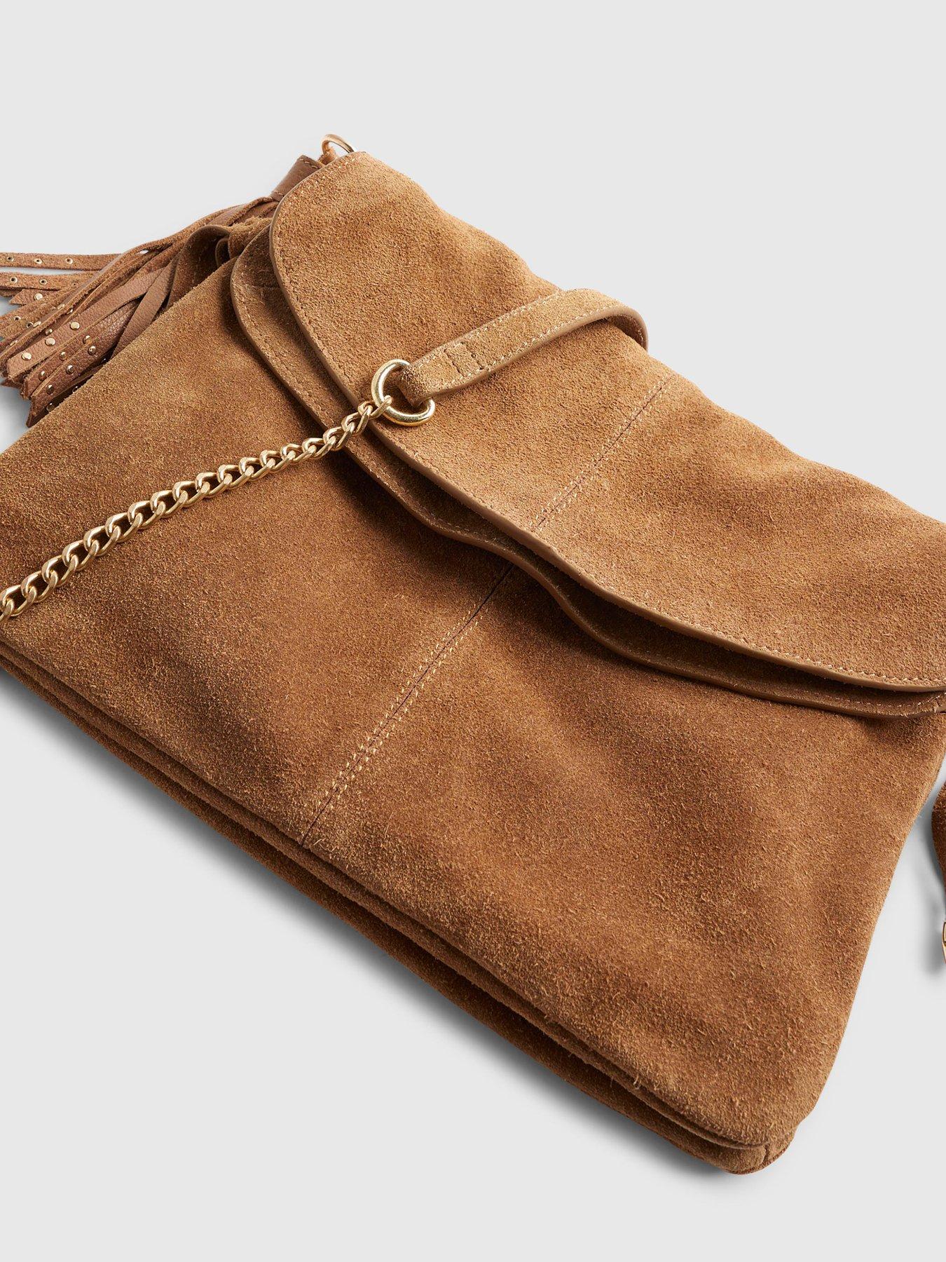 Image 4 of 5 of River Island Suede Tassel Chain Shoulder Bag