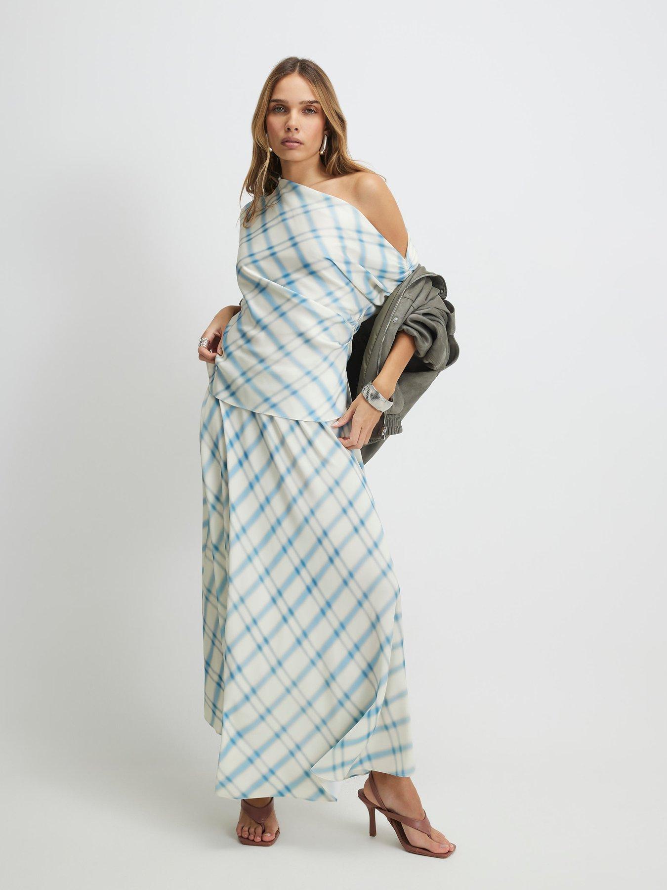 Image 3 of 4 of River Island Check Off The Shoulder Top