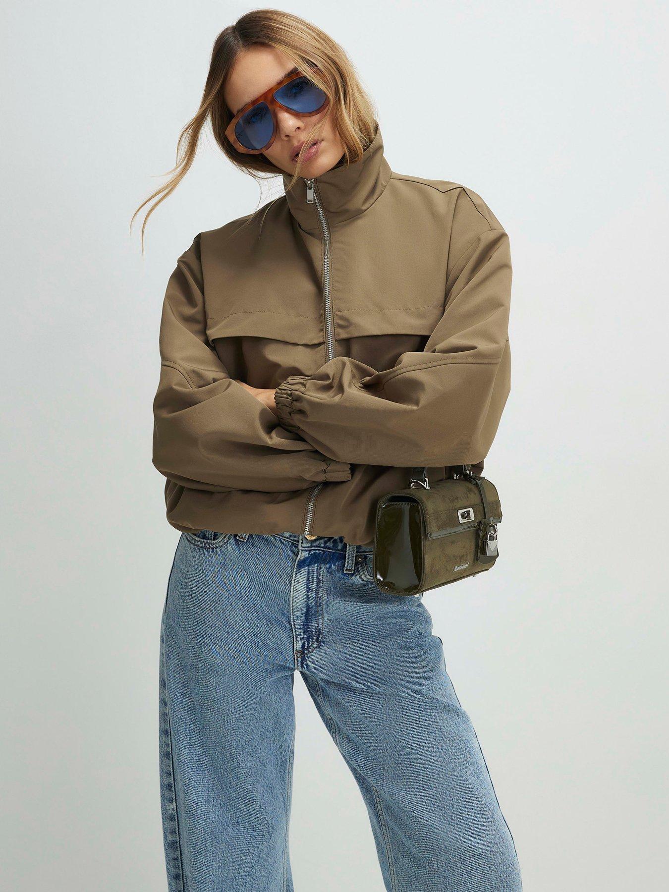 River Island Khaki Lightweight Zip Through Jacket