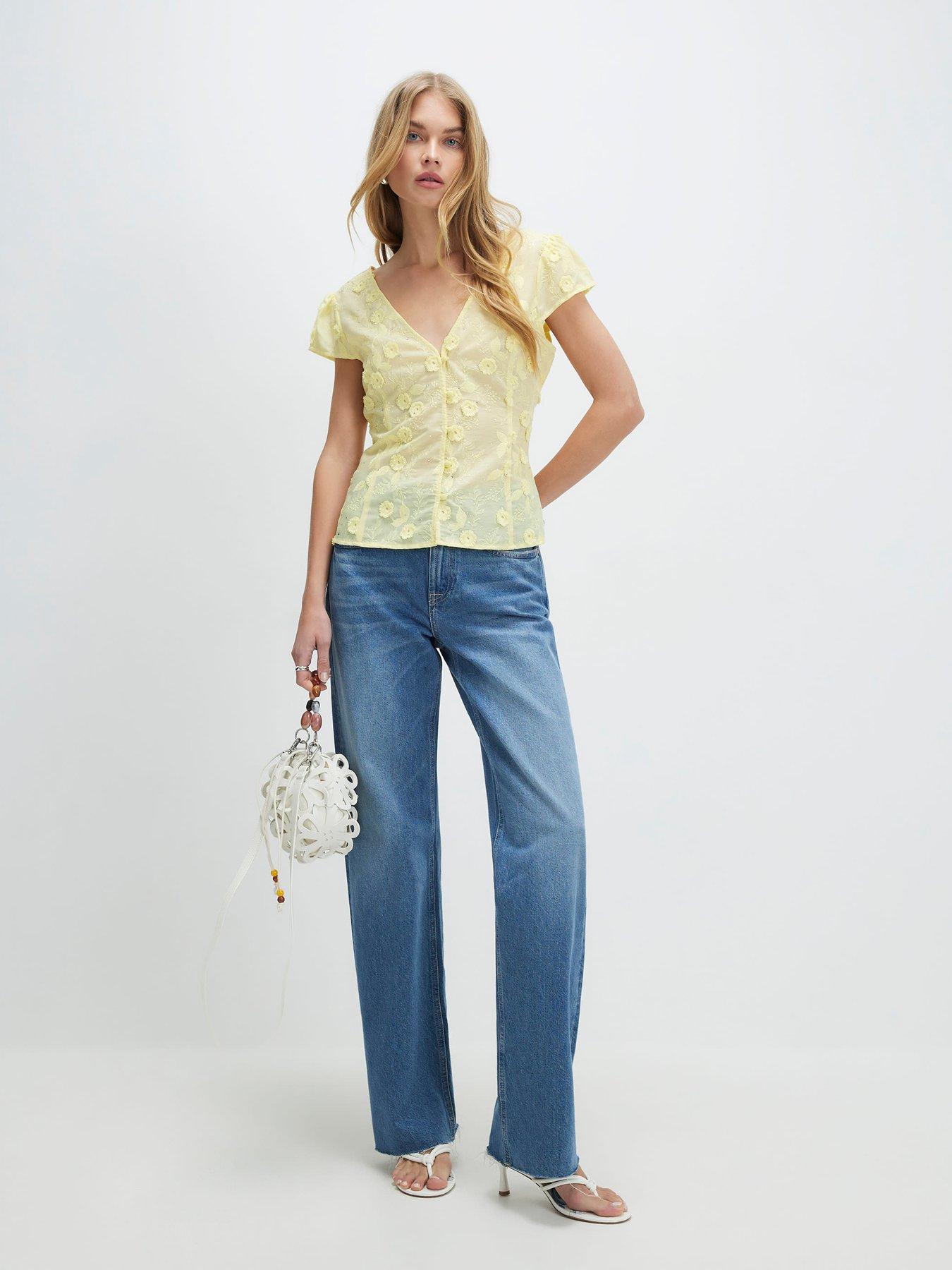 Image 3 of 4 of River Island 3d Floral Embellished Blouse