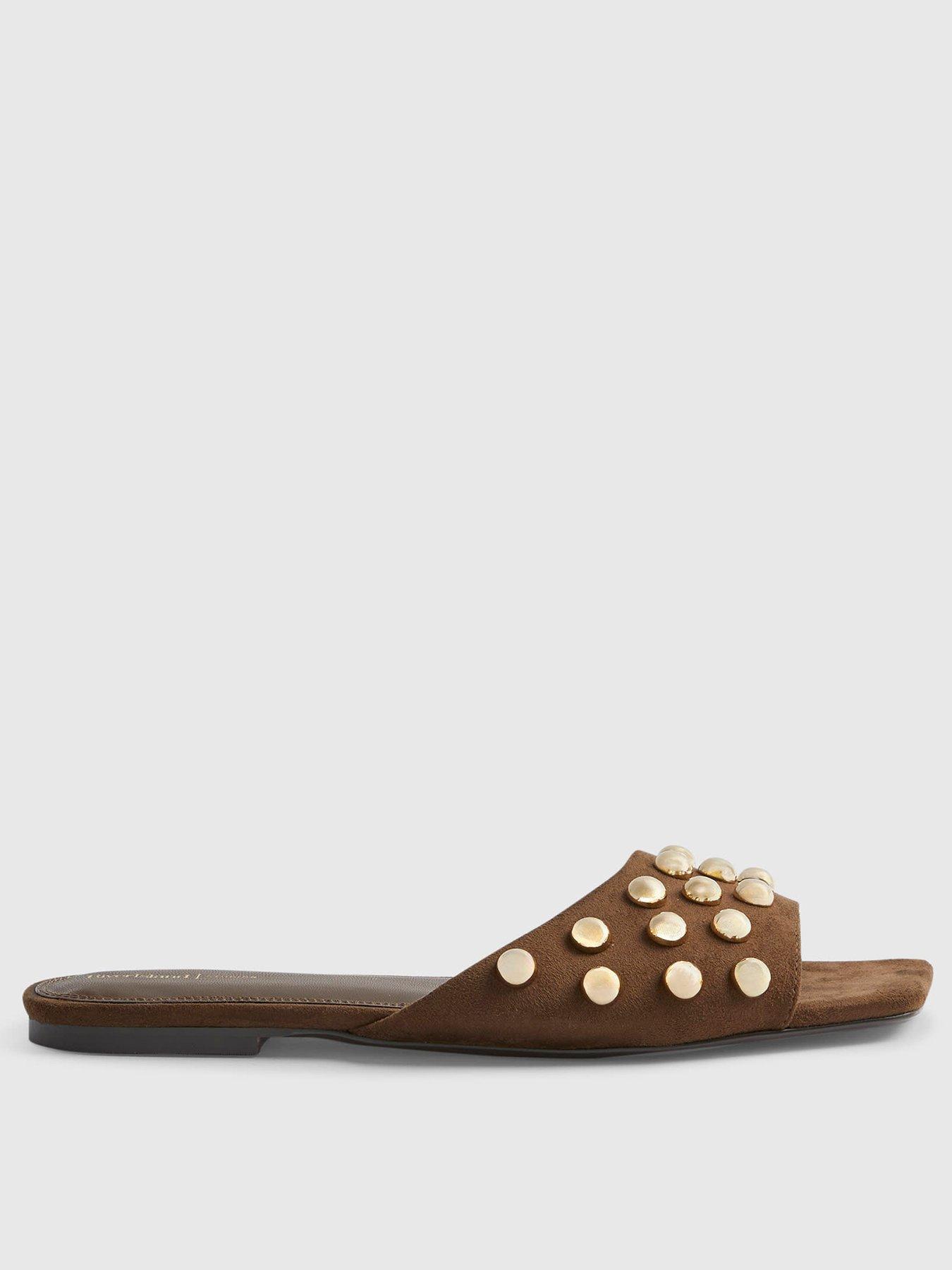 Image 1 of 4 of River Island Stud Flat Sandals
