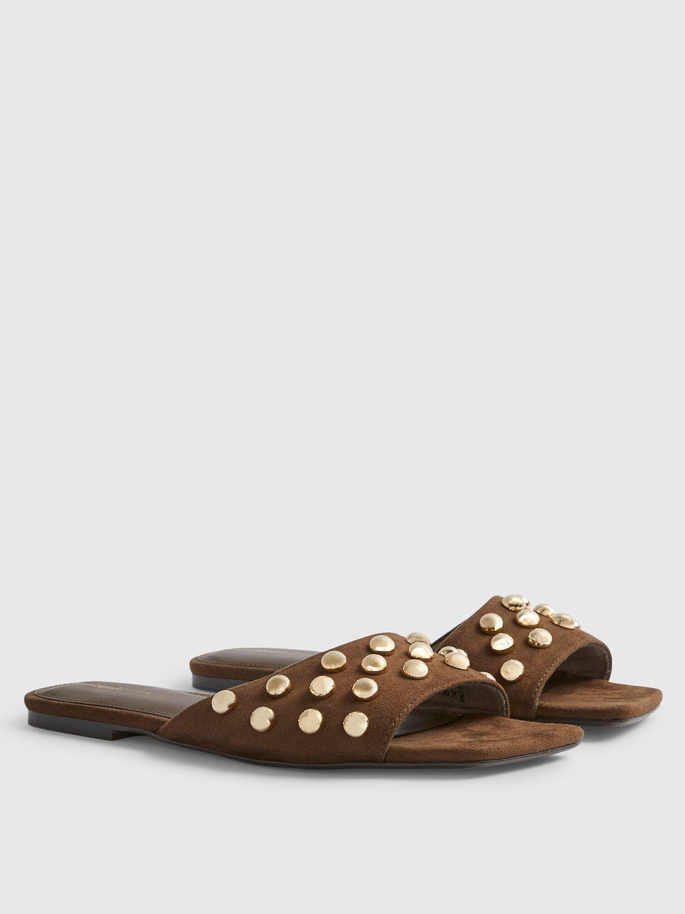 Image 2 of 4 of River Island Stud Flat Sandals