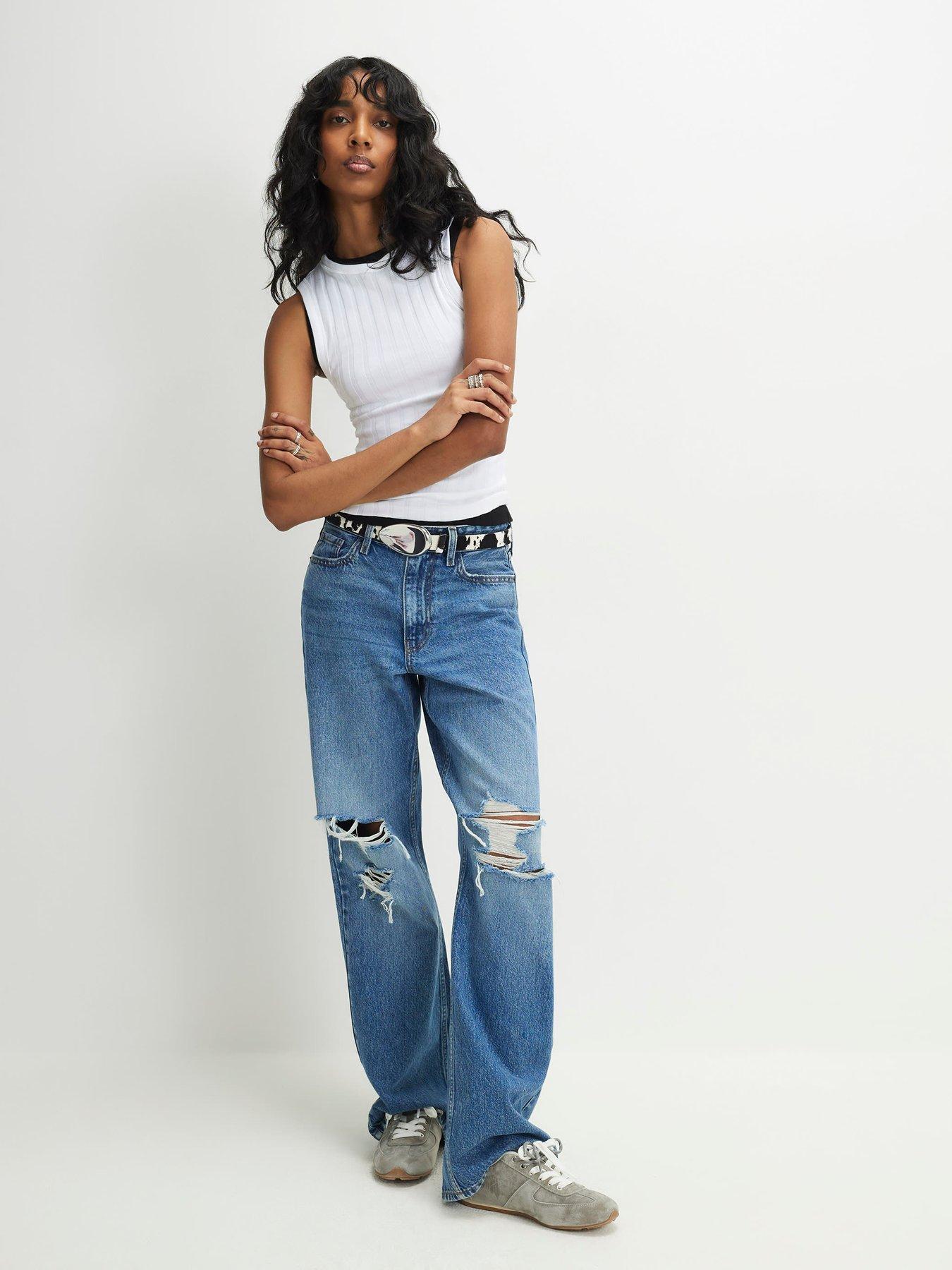 Image 3 of 4 of River Island Black & White Ribbed Tank Top Multipack