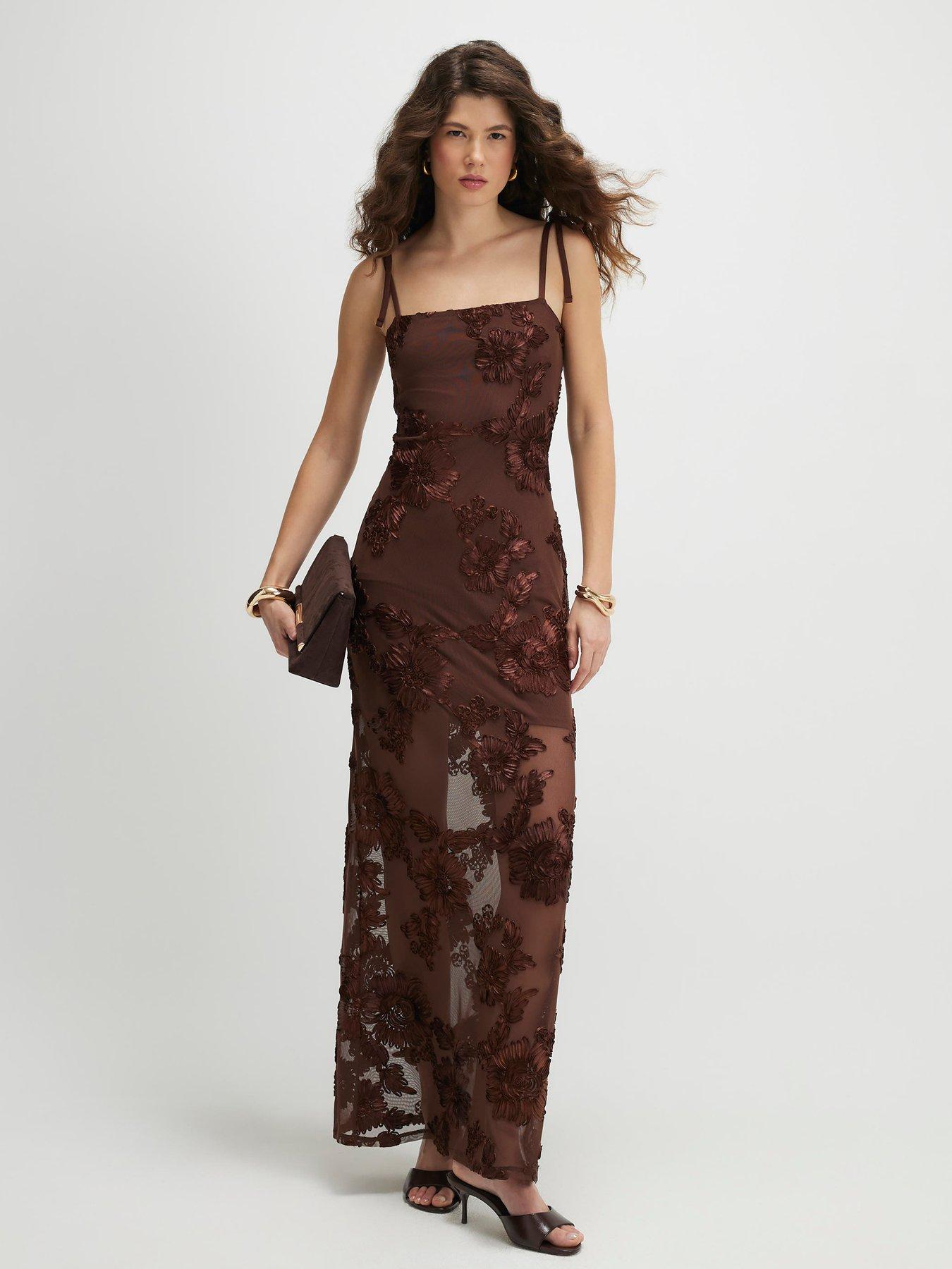 River Island Sleeveless Cornelli Maxi Dress