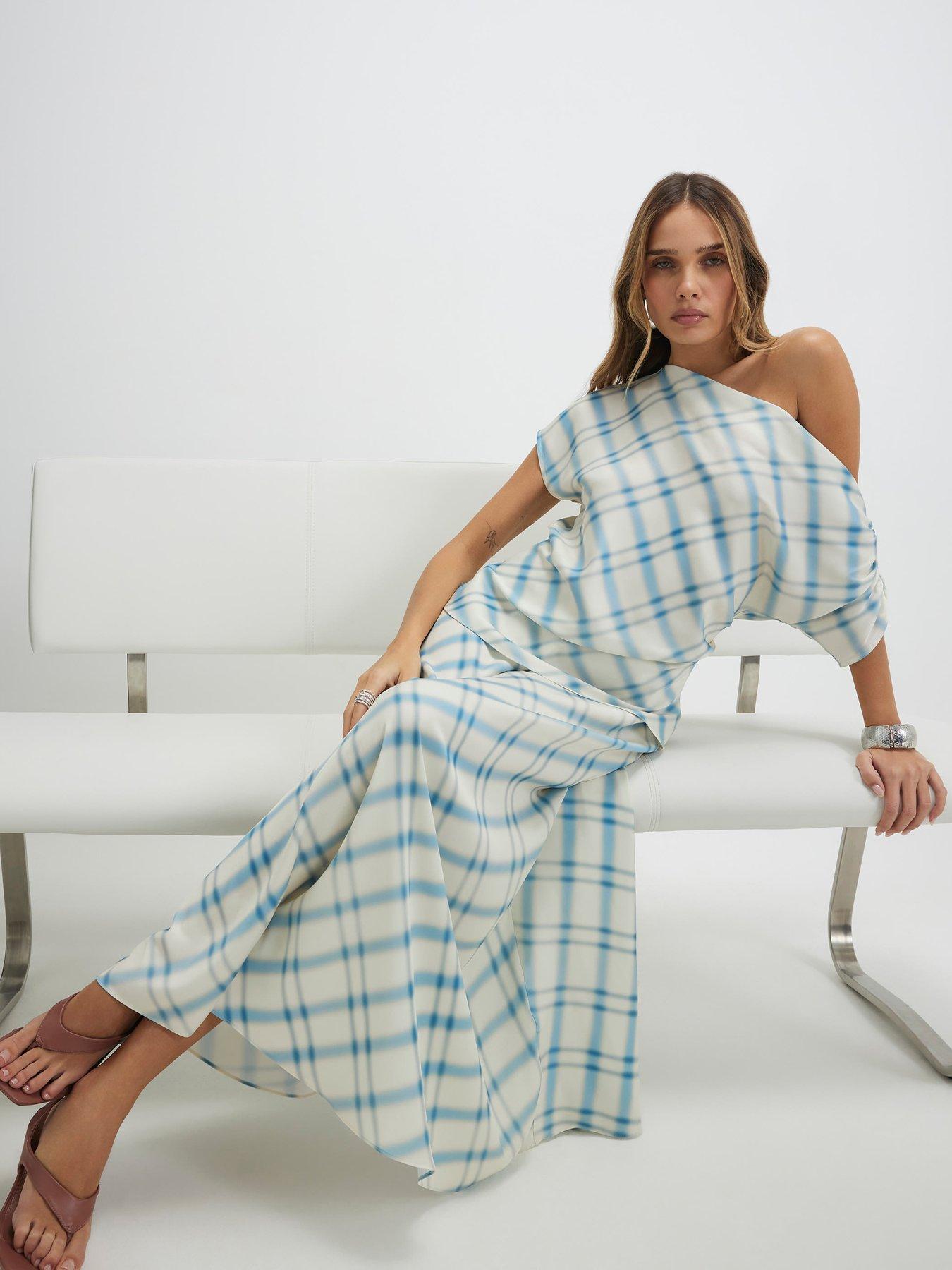 River Island Check Maxi Skirt