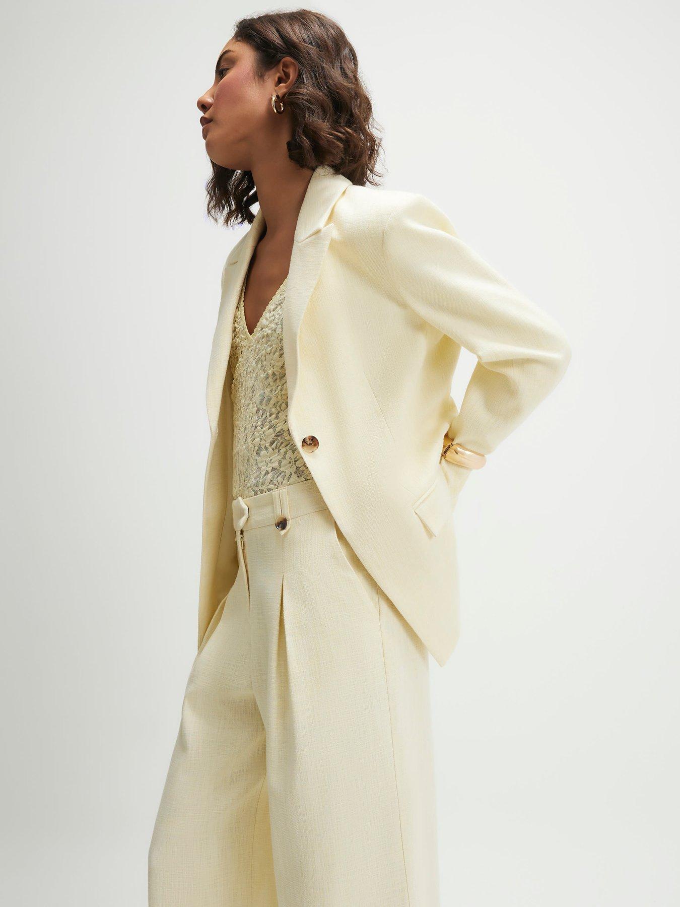 front image of river-island-cotton-cinched-blazer