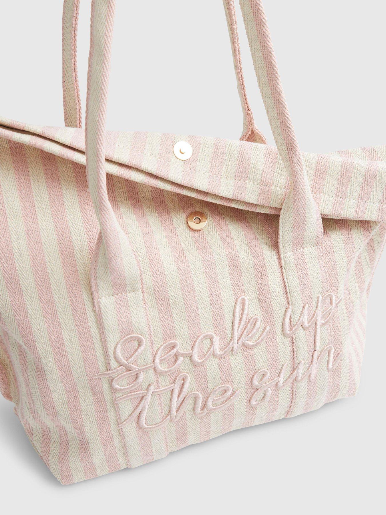 Image 4 of 4 of River Island Striped Soak Up The Sun Roll Top Bag