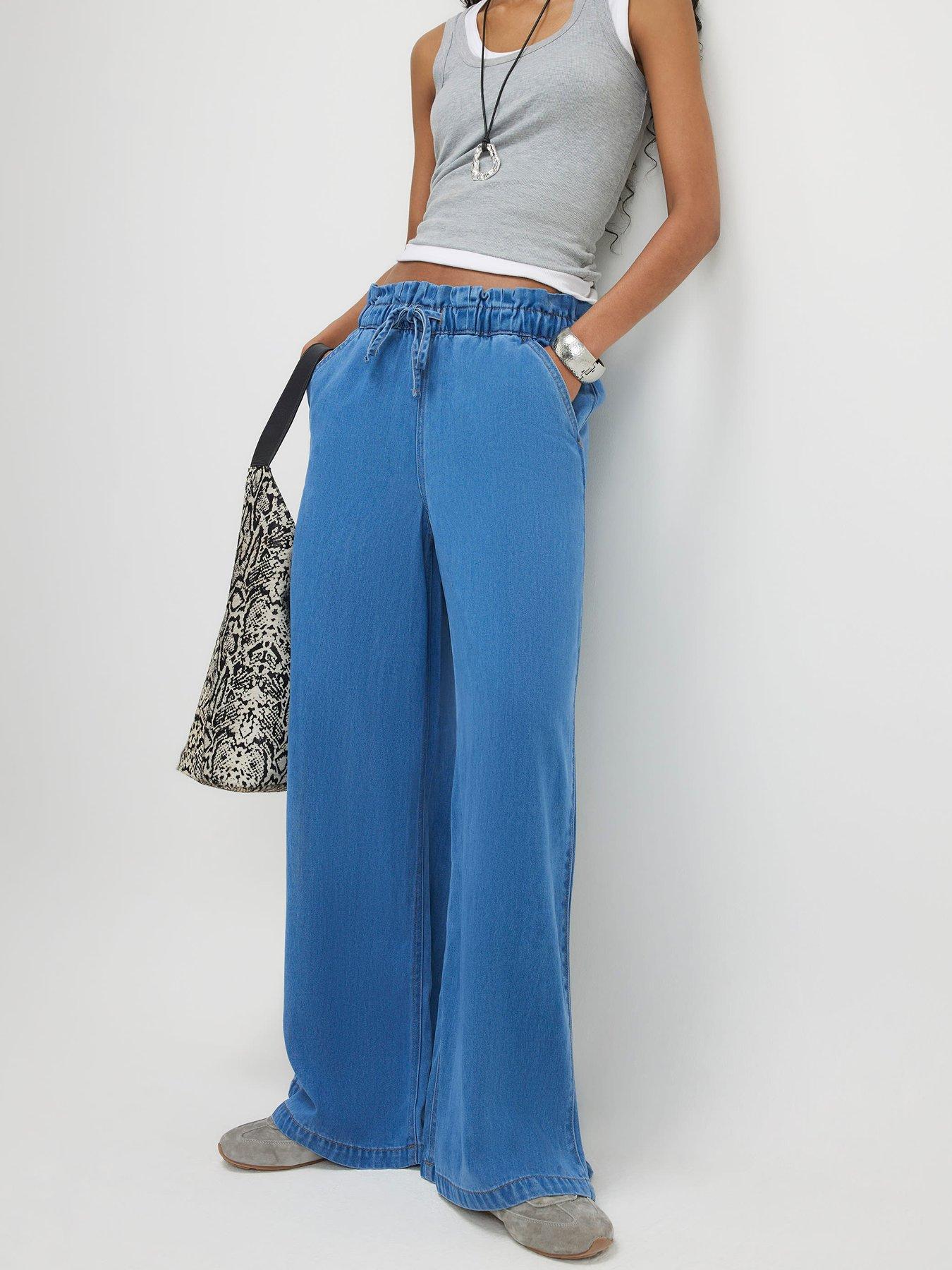 River Island Wide Leg Paperbag Jeans