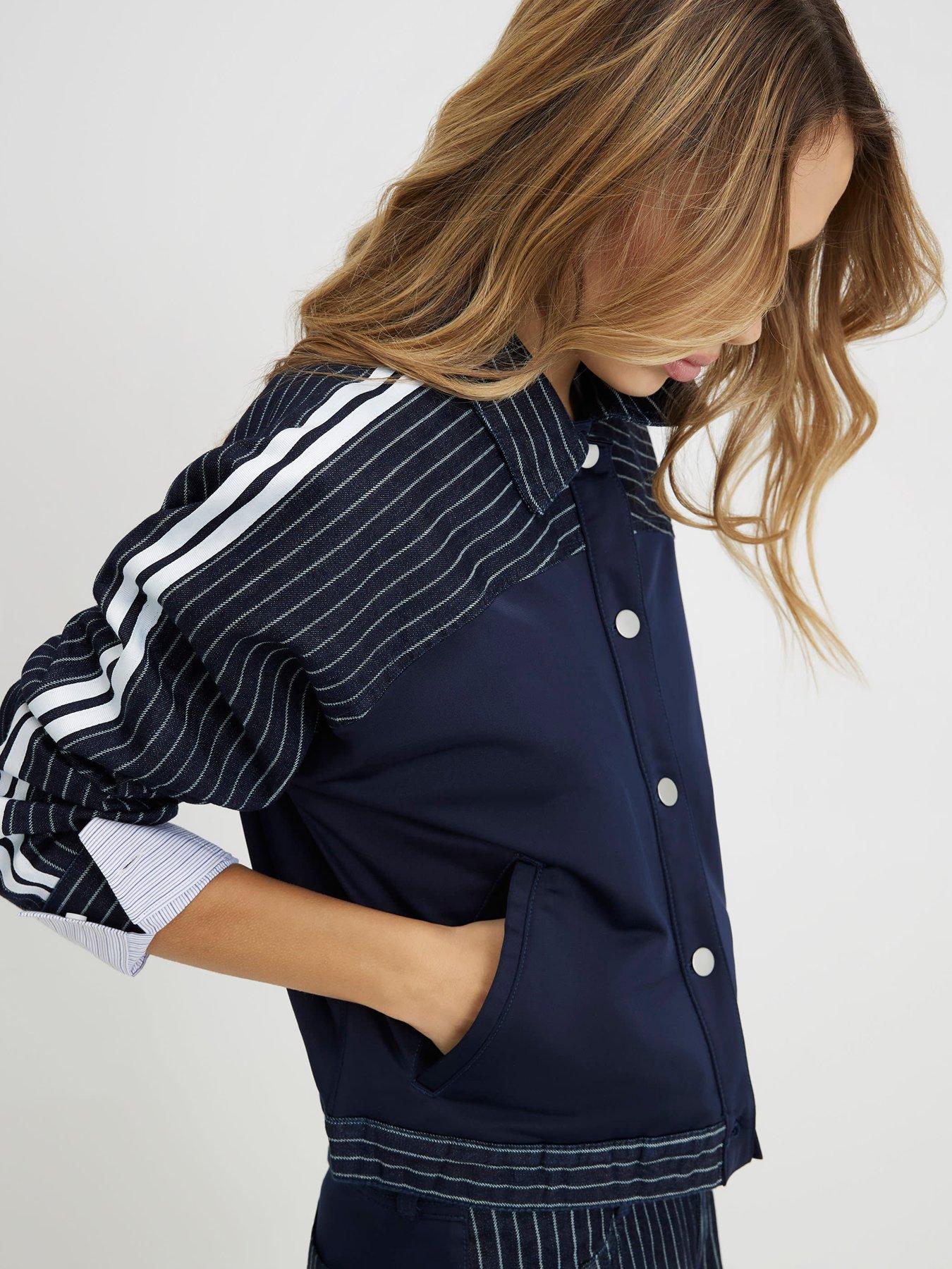 Image 4 of 4 of River Island Denim Striped Hybrid Jacket