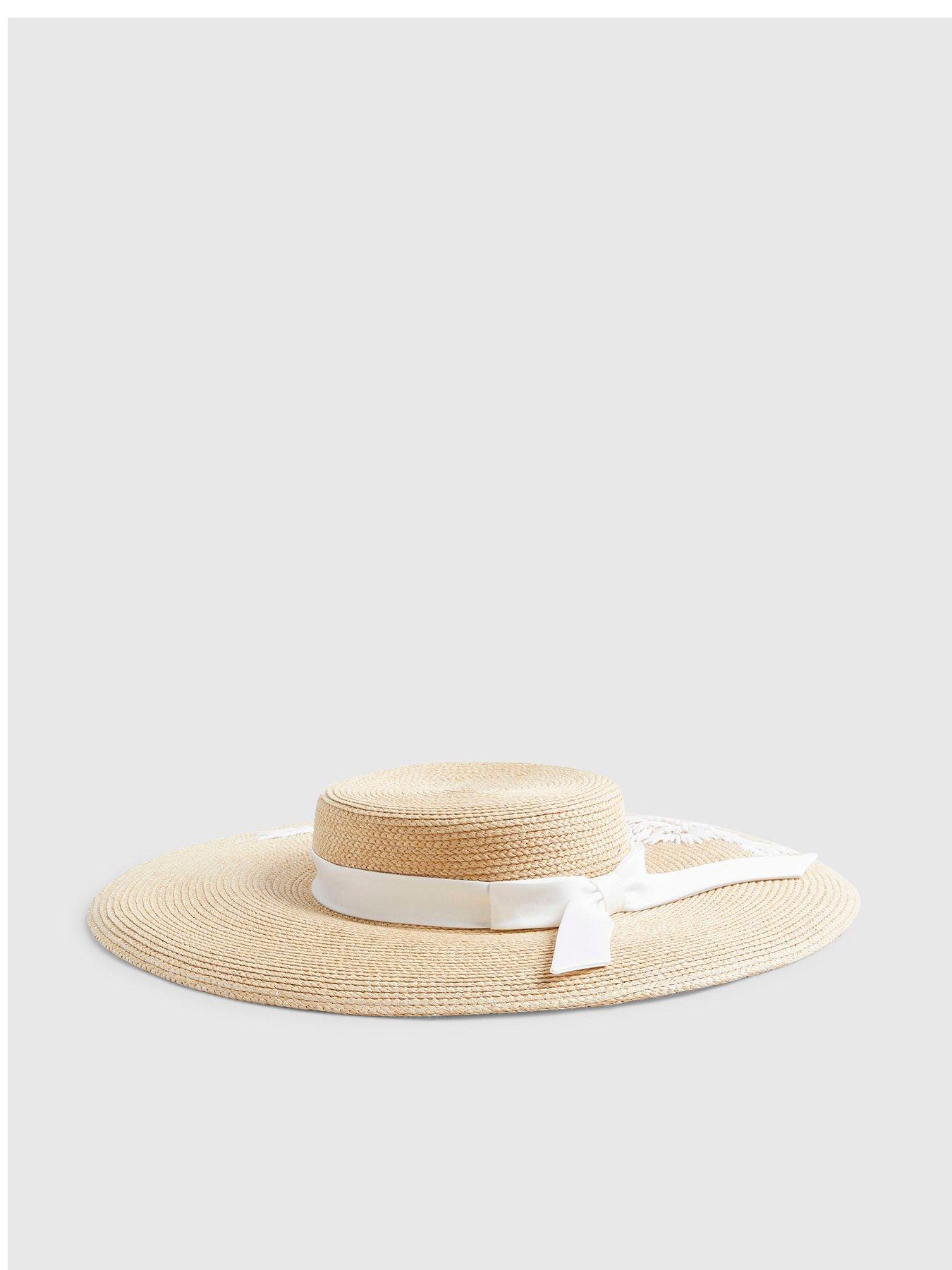 River Island Premium Amayah Embroidered Boater Hat