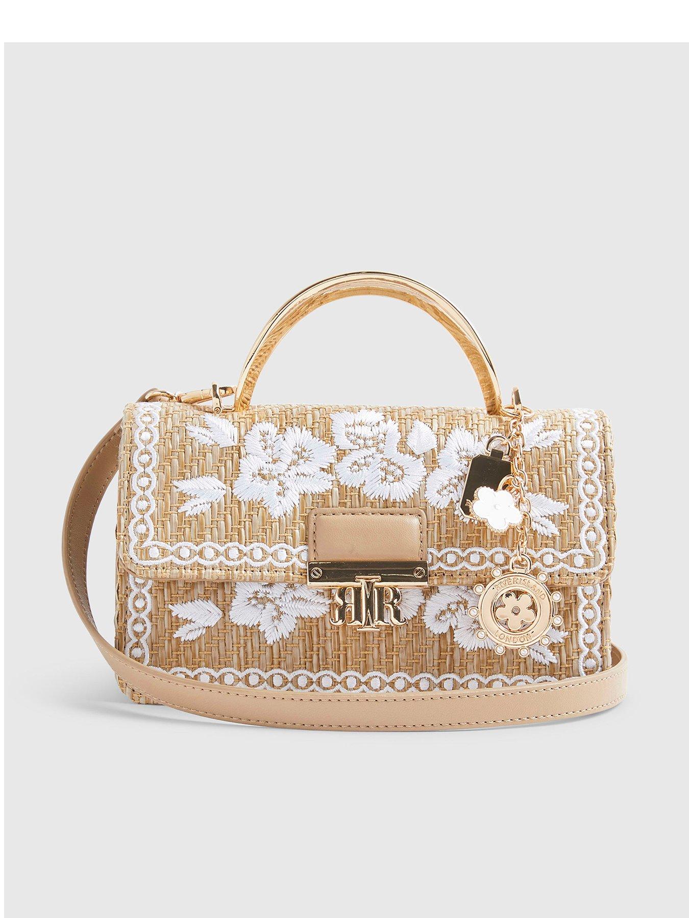 River Island Premium Raffia Crossbody Bag