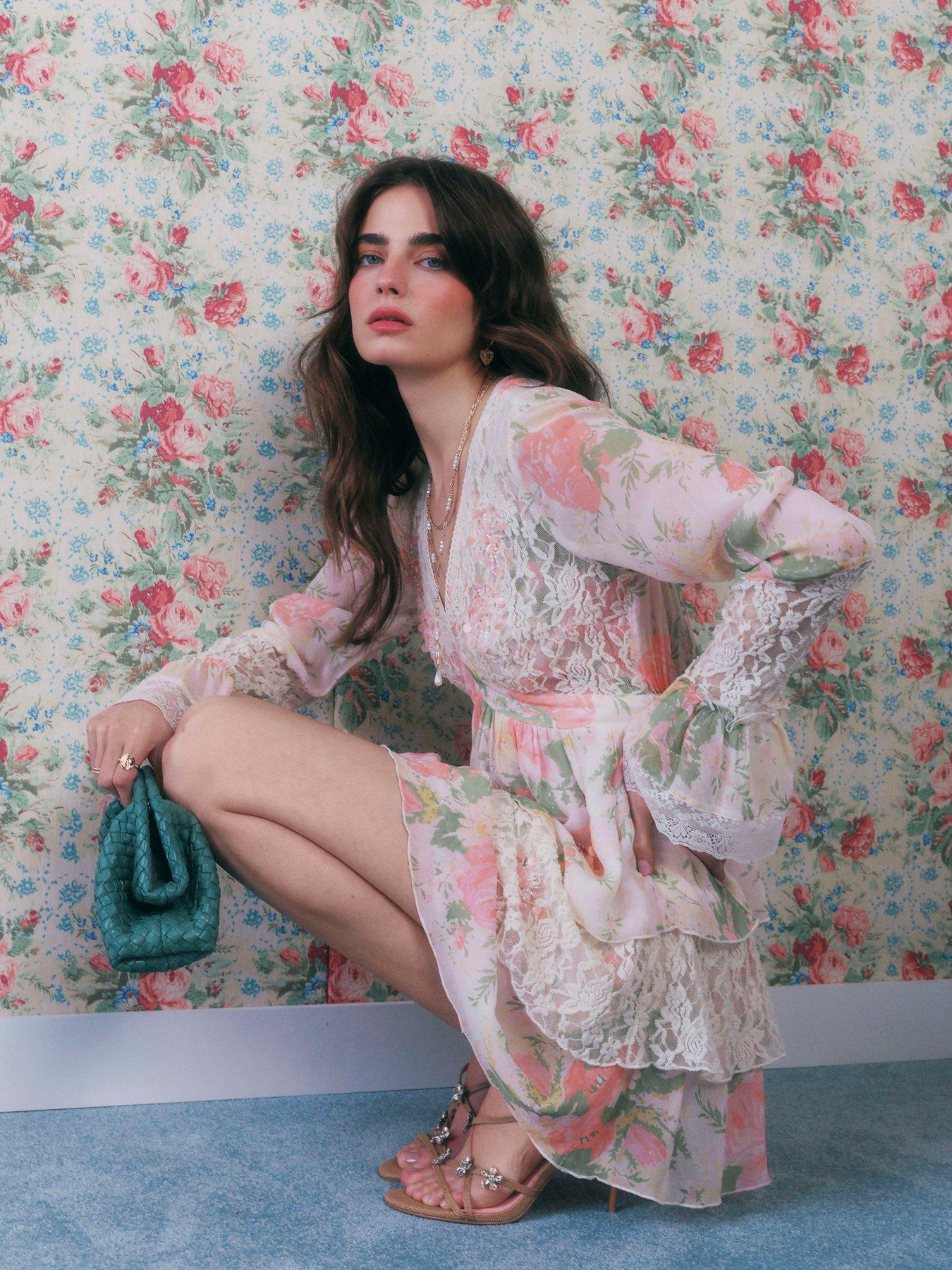 Image 3 of 4 of River Island Cutwork Lace Print Mini Dress