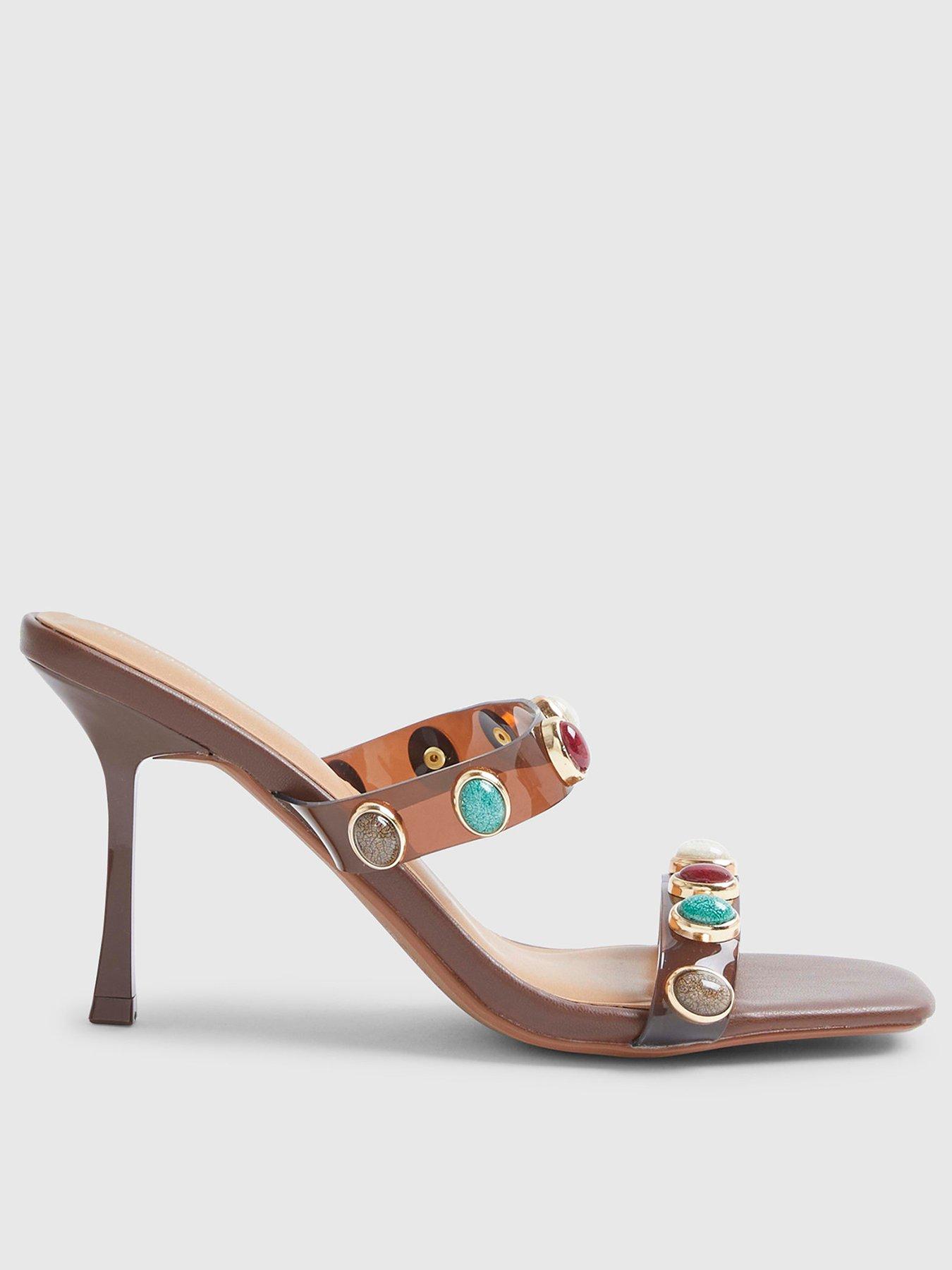  image of river-island-perspex-gem-heeled-mules