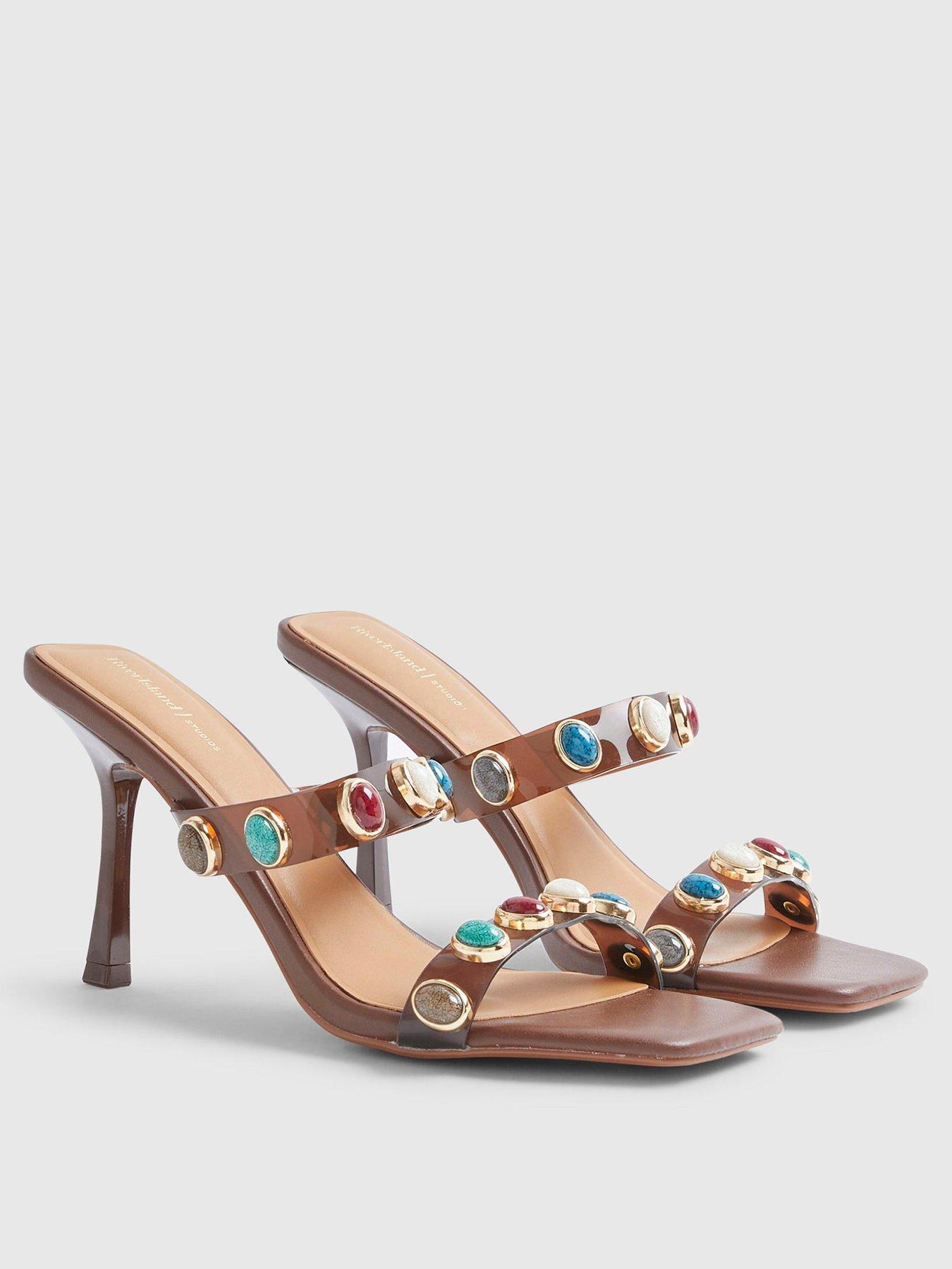  image of river-island-perspex-gem-heeled-mules