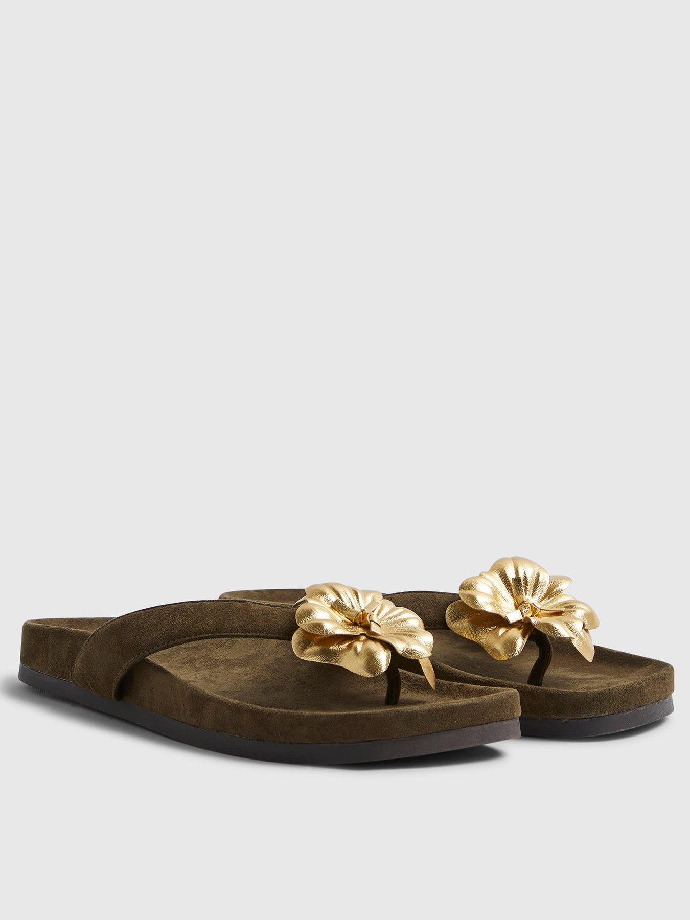 River Island Flower Toe Thong Flat Sandals