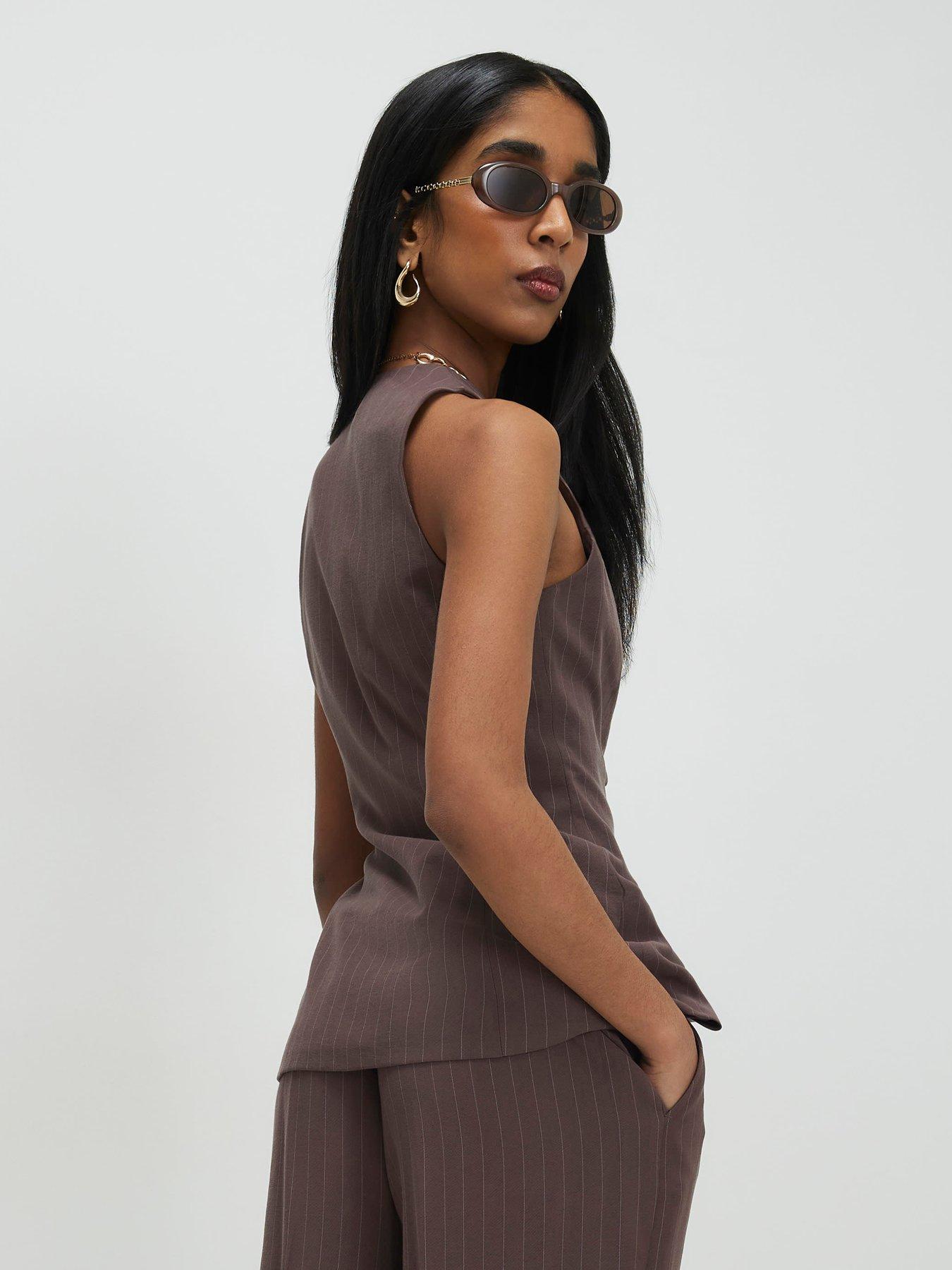 Image 2 of 4 of River Island Striped Soft Tie Front Top