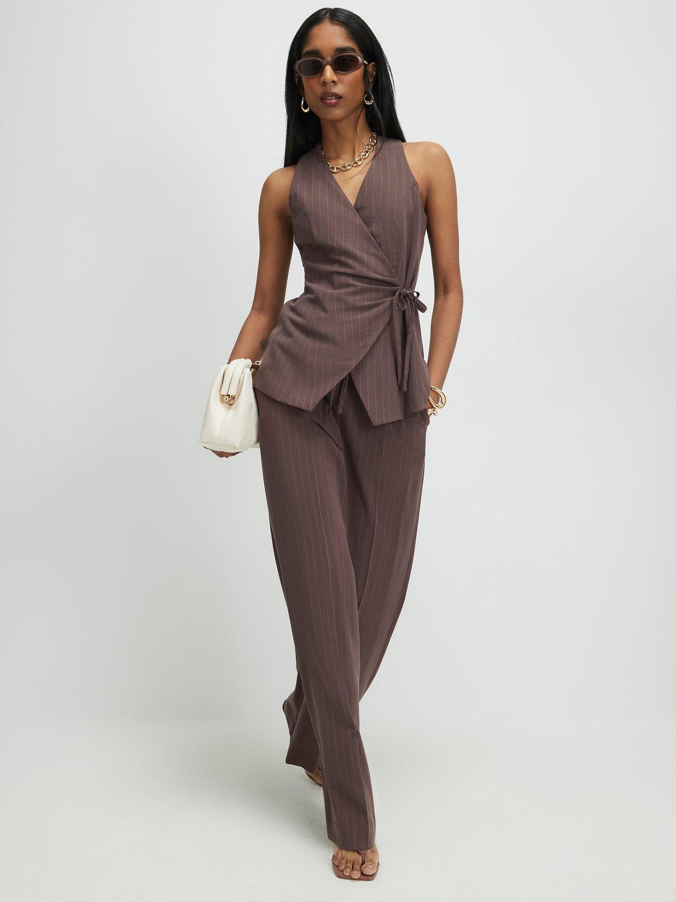 Image 3 of 4 of River Island Striped Soft Tie Front Top
