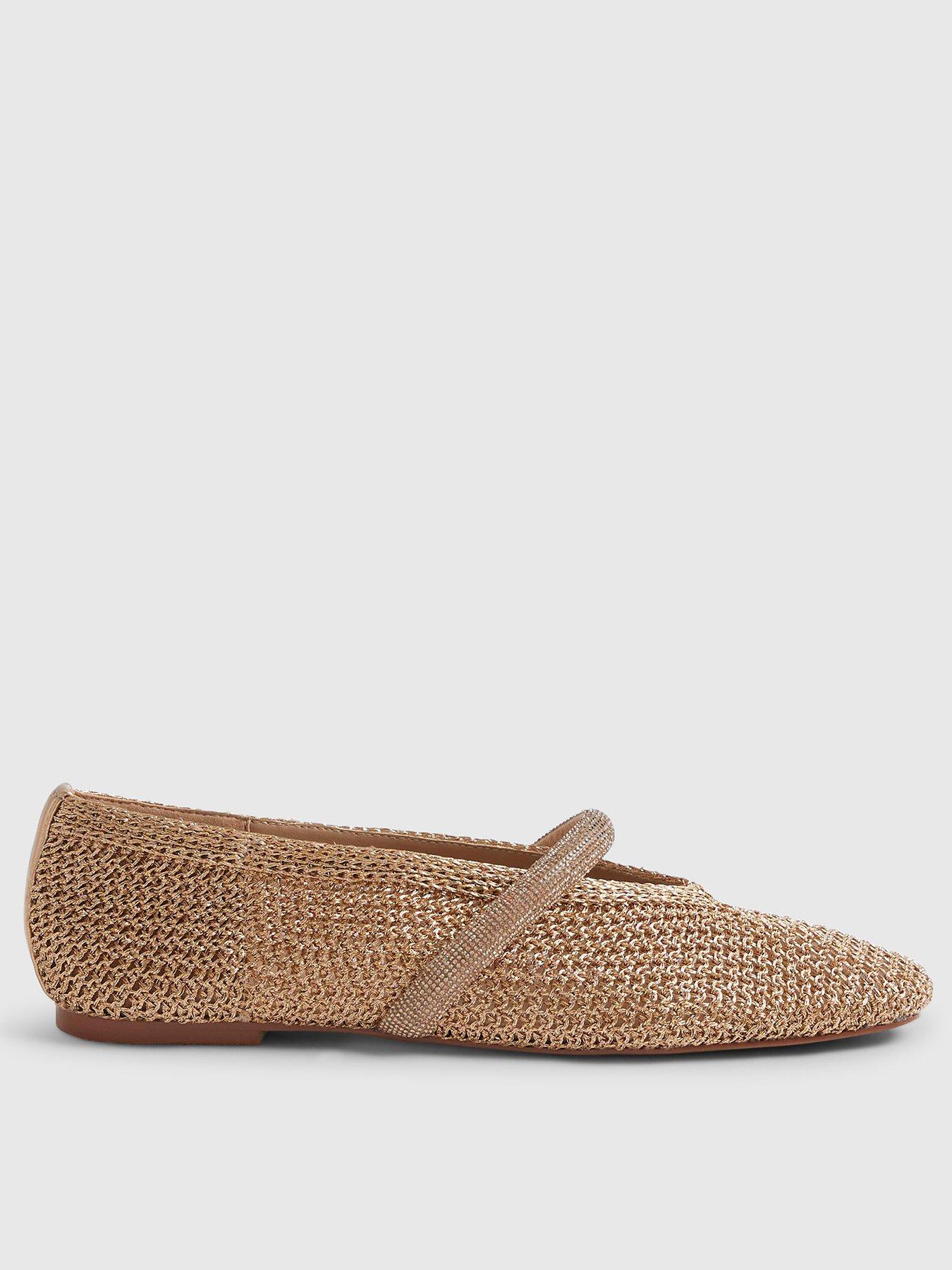  image of river-island-crochet-flat-ballet-pumps