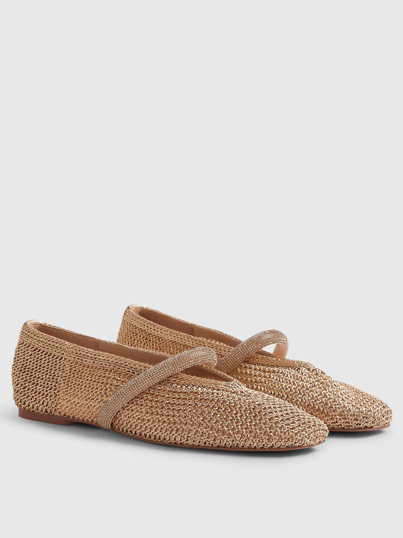  image of river-island-crochet-flat-ballet-pumps