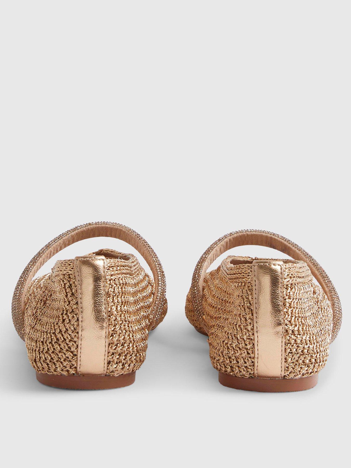  image of river-island-crochet-flat-ballet-pumps