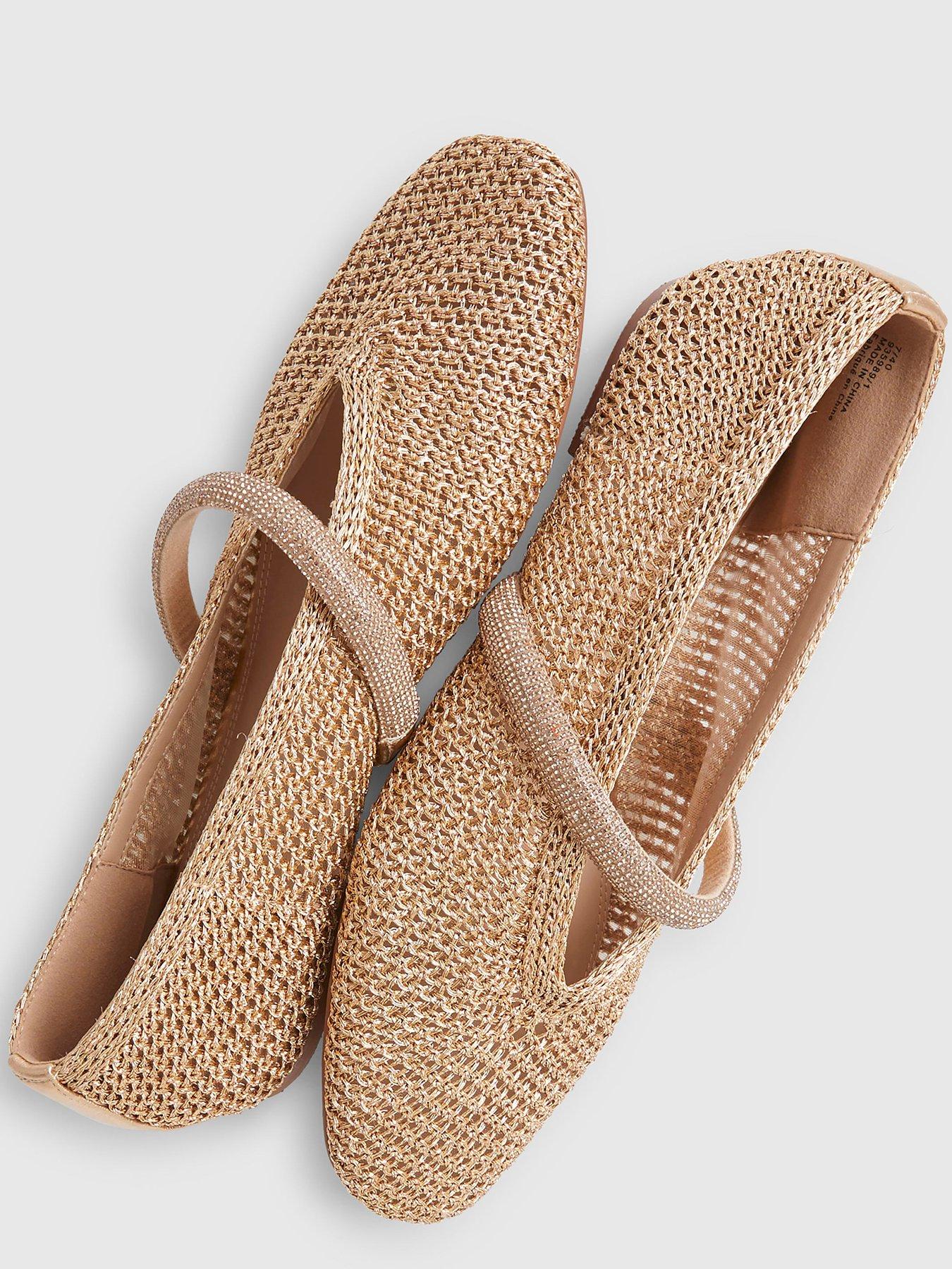 image of river-island-crochet-flat-ballet-pumps