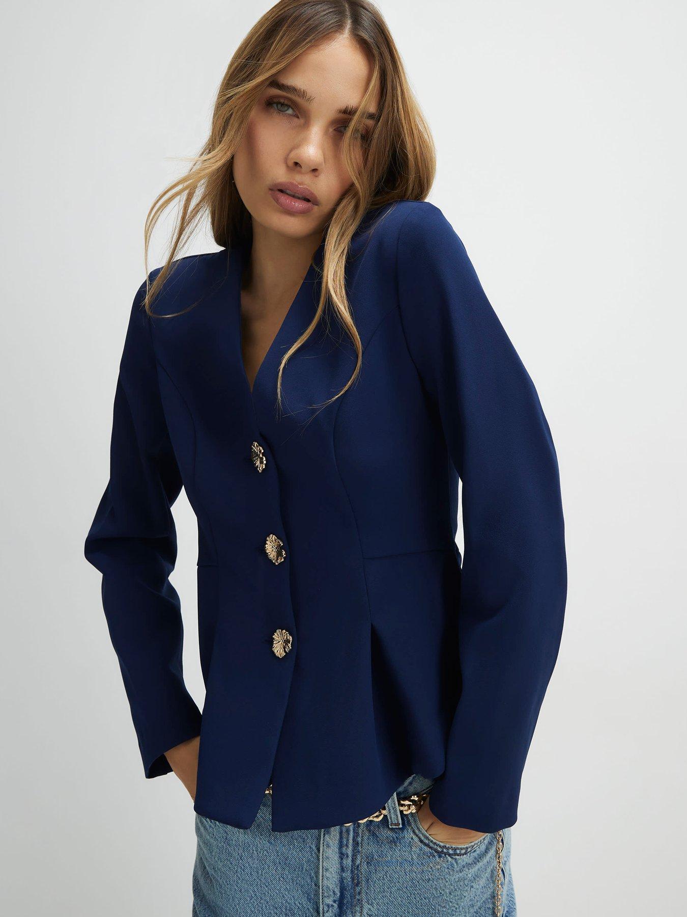 River Island Long Sleeve Pleated Jacket