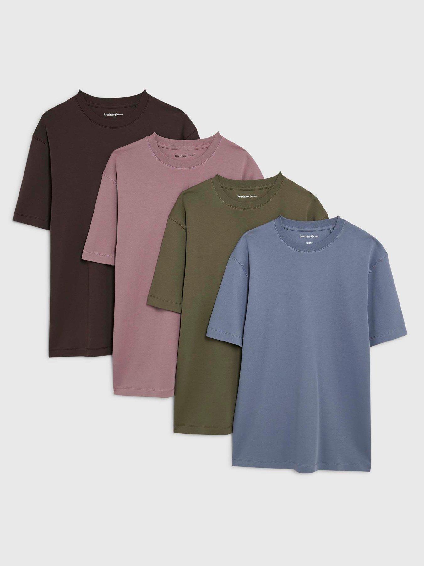 River Island Slim Fit Pack Of 4 T-shirts