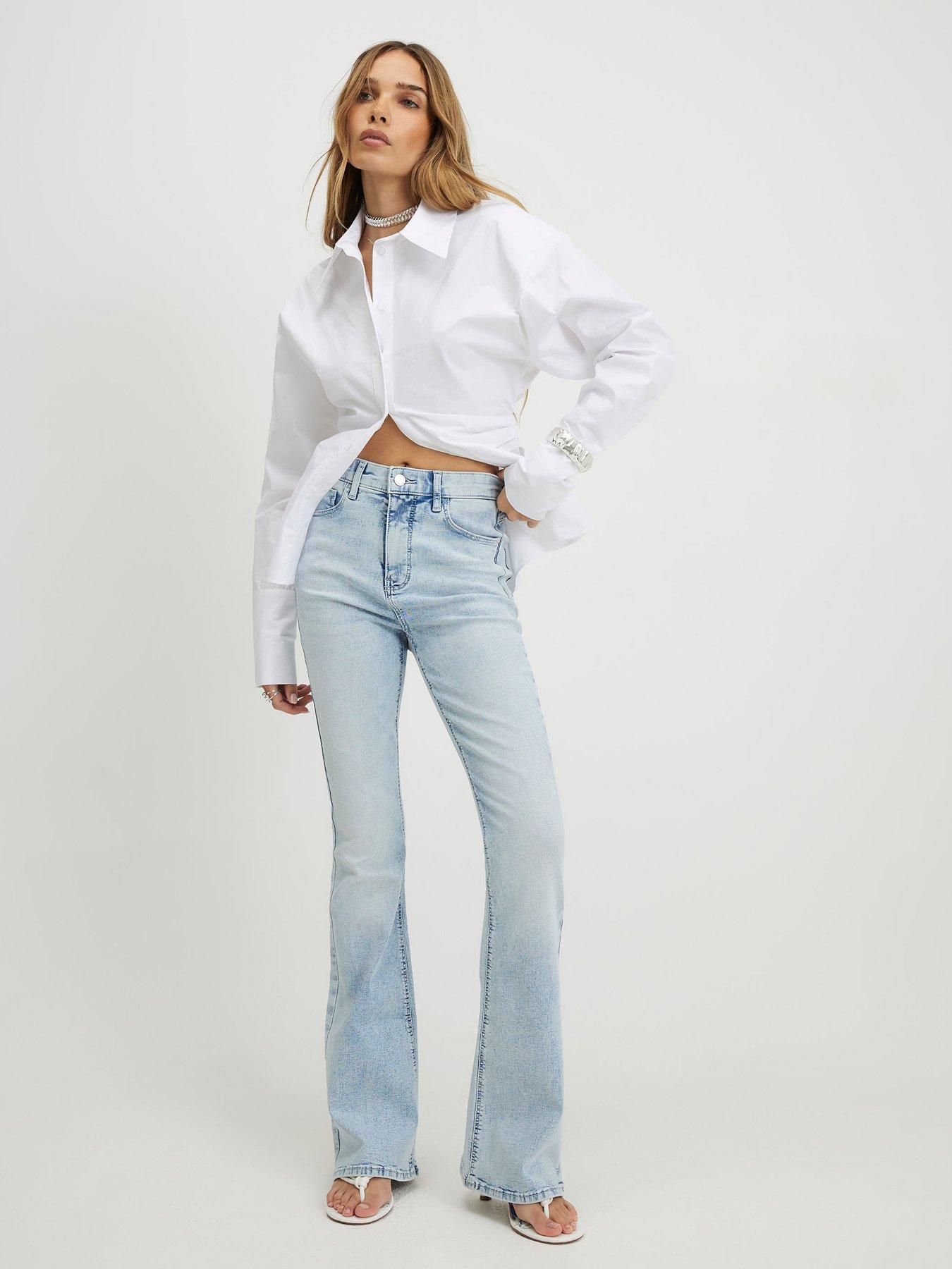 Image 3 of 4 of River Island High Waisted Sculpt Flared Jeans