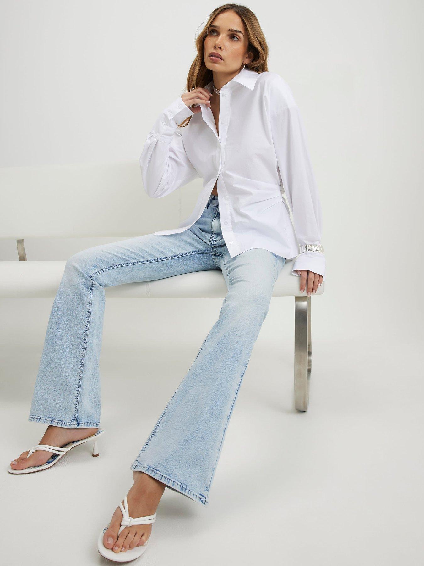Image 4 of 4 of River Island High Waisted Sculpt Flared Jeans