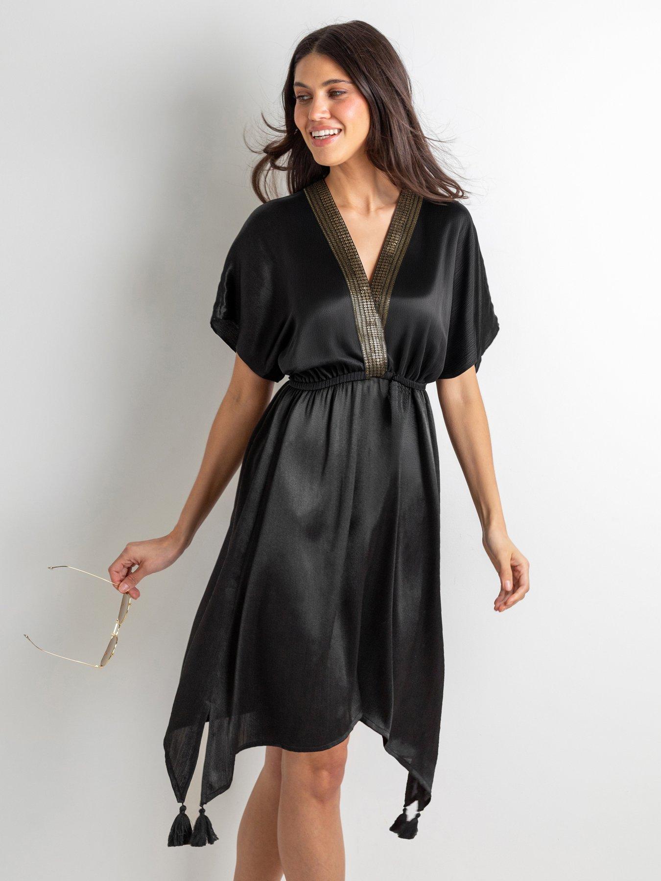 Image 1 of 4 of Pour Moi Sequin Placket Kaftan