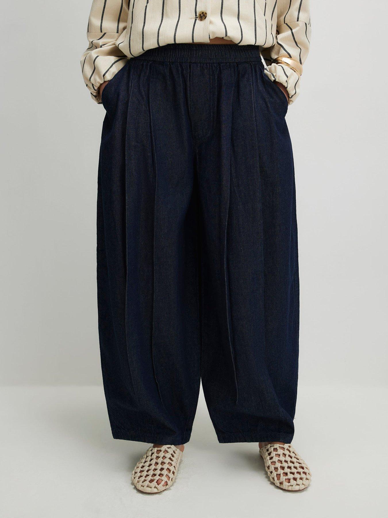 River Island Barrel Leg Jeans - Blue