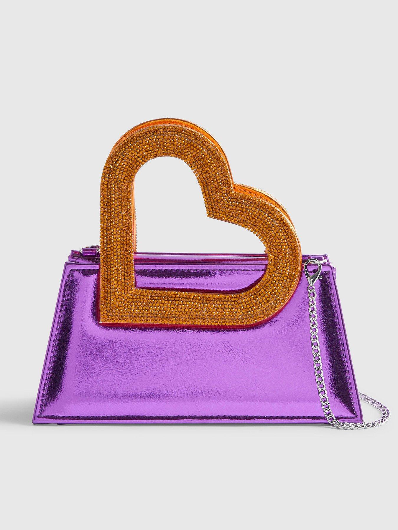 Image 2 of 4 of River Island Heart Handle Bag - Purple