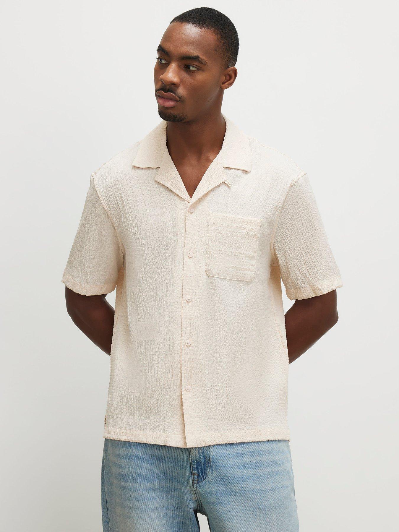 River Island Regular Fit Textured Shirt - Pink