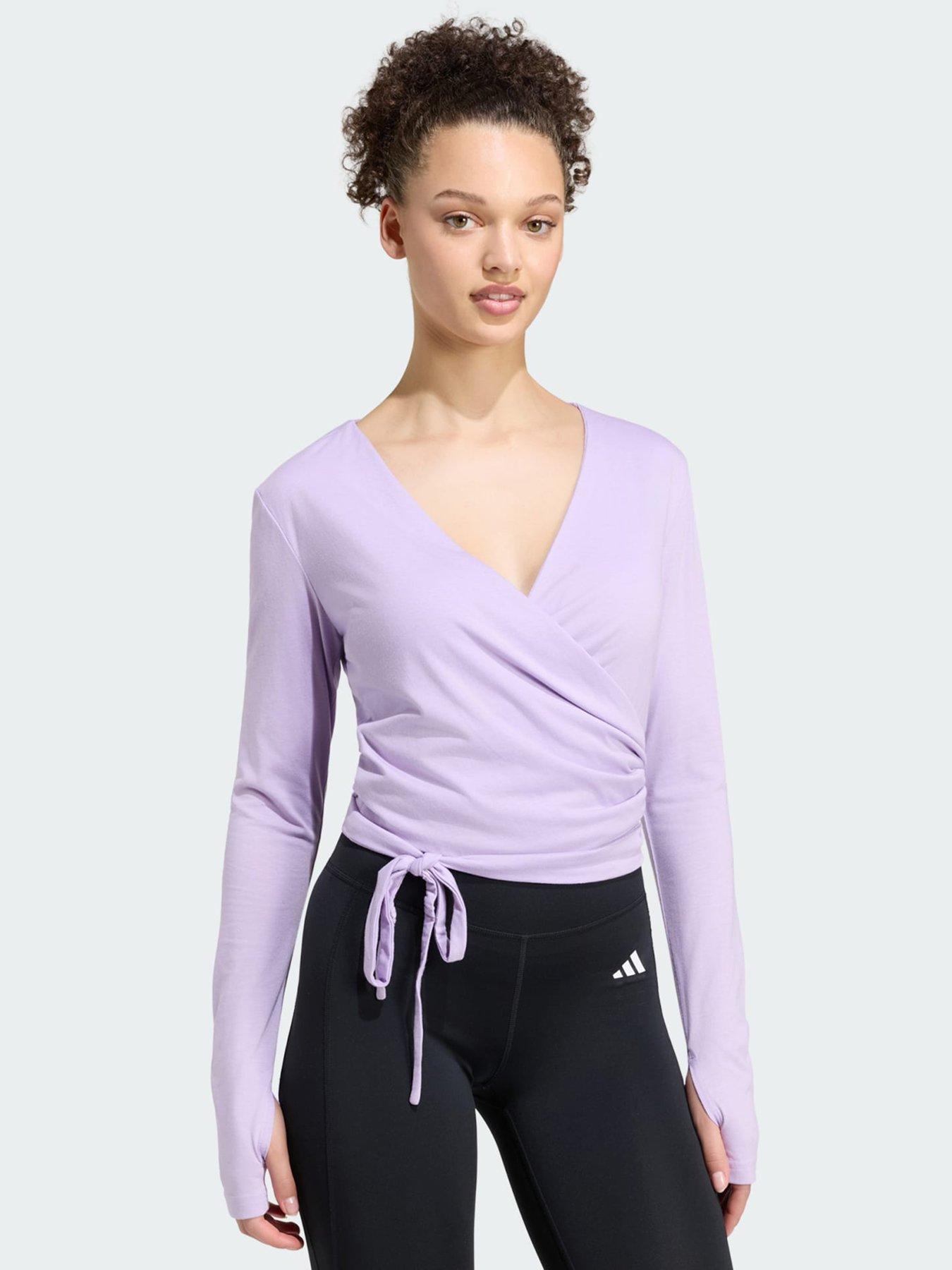 adidas 3-Stripes Studio Soft Ballet Wrap Top