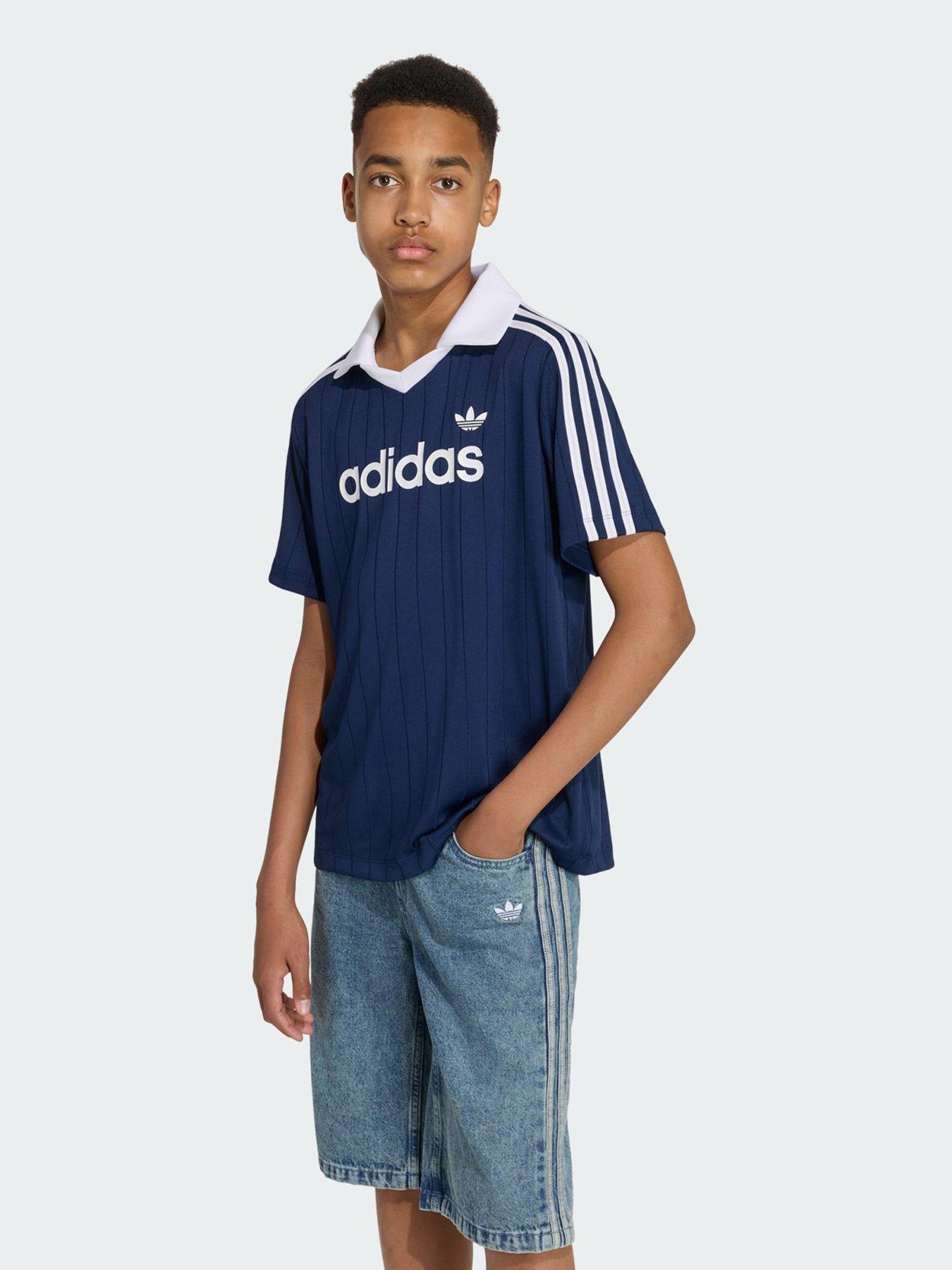 adidas Originals LOOSE PINSTRIPE POLO TEE