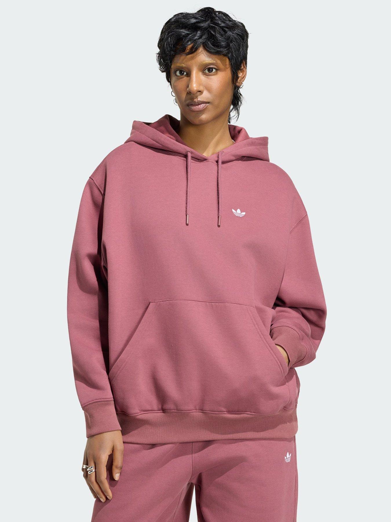 Image 1 of 5 of adidas Originals Essentials Oversized Fleece Hoodie - Burgundy