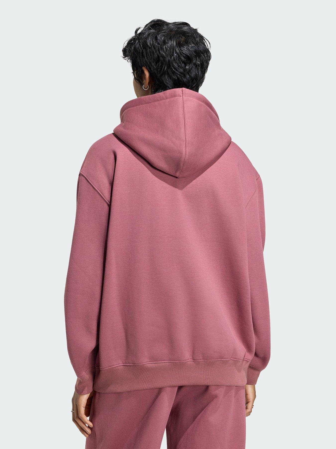 Image 2 of 5 of adidas Originals Essentials Oversized Fleece Hoodie - Burgundy