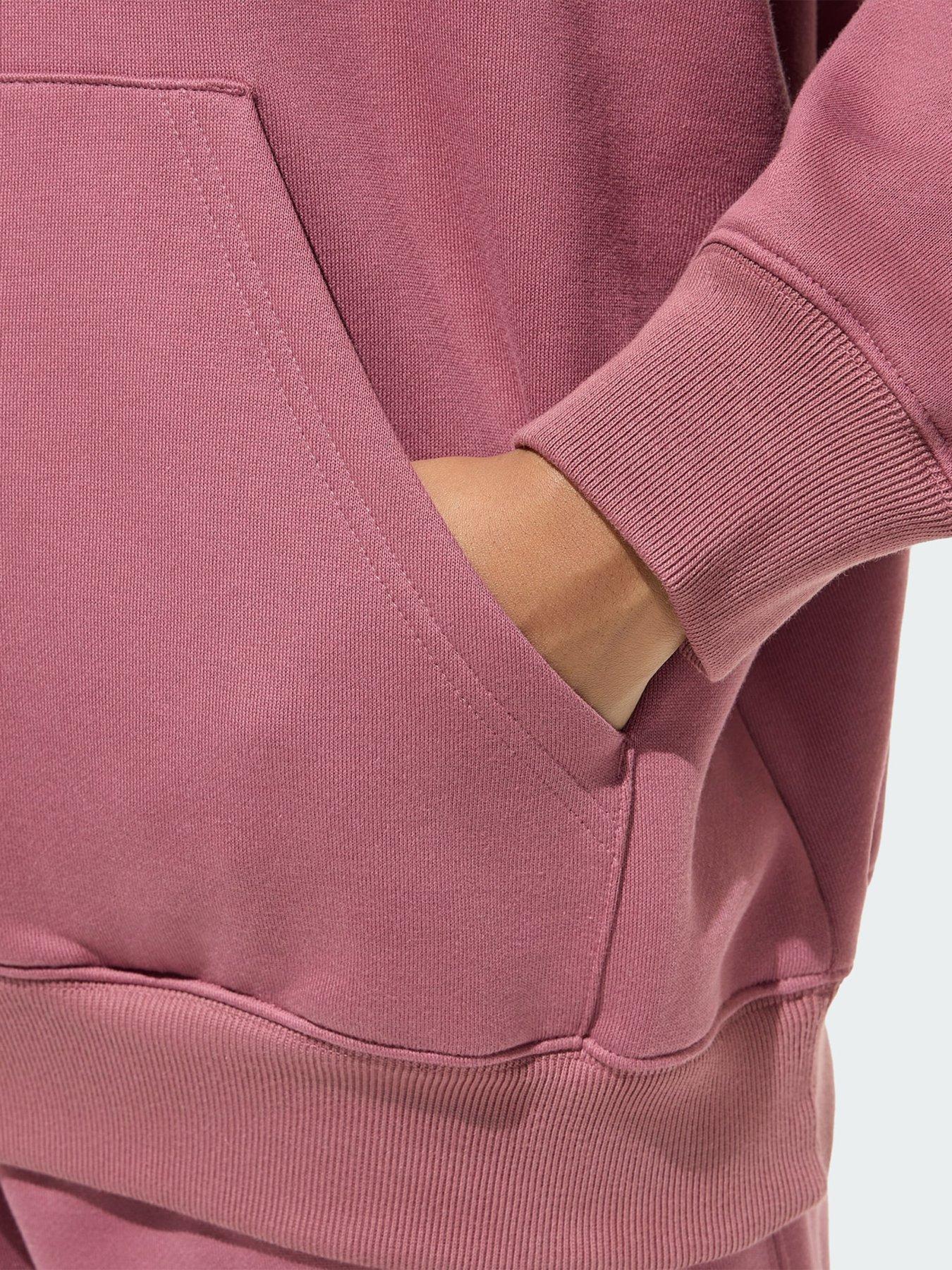 Image 3 of 5 of adidas Originals Essentials Oversized Fleece Hoodie - Burgundy