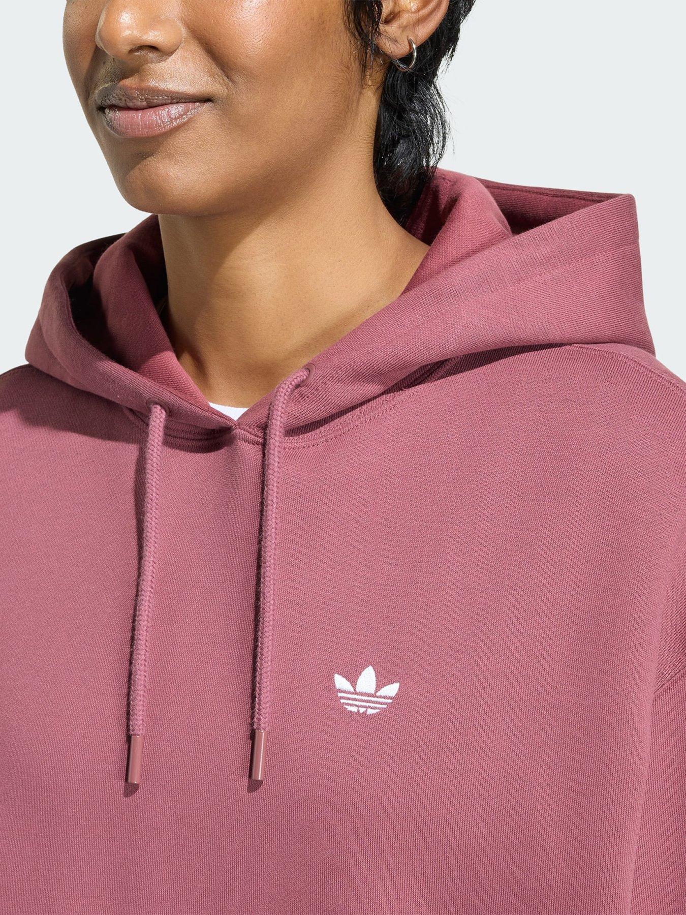 Image 4 of 5 of adidas Originals Essentials Oversized Fleece Hoodie - Burgundy