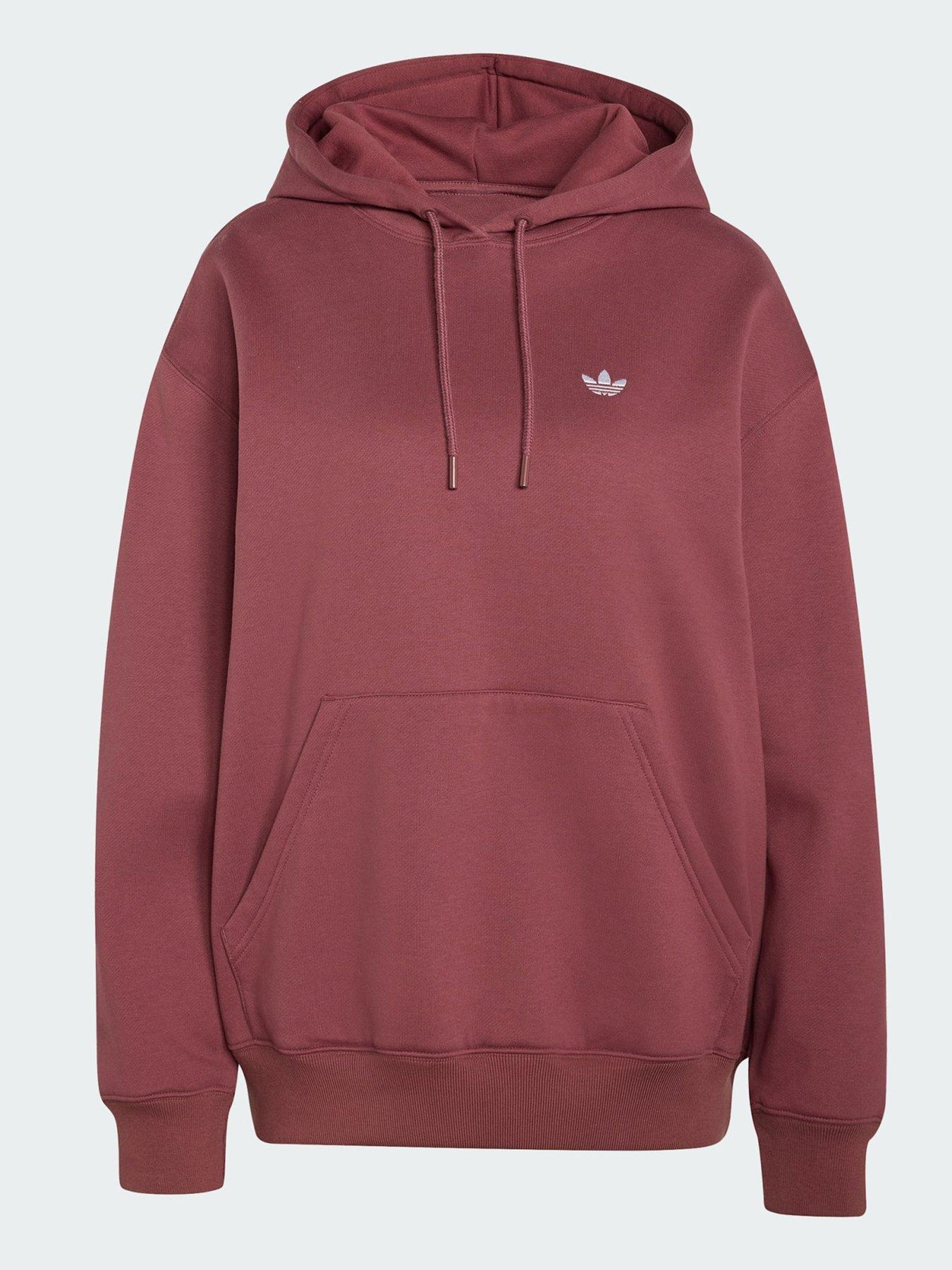 Image 5 of 5 of adidas Originals Essentials Oversized Fleece Hoodie - Burgundy